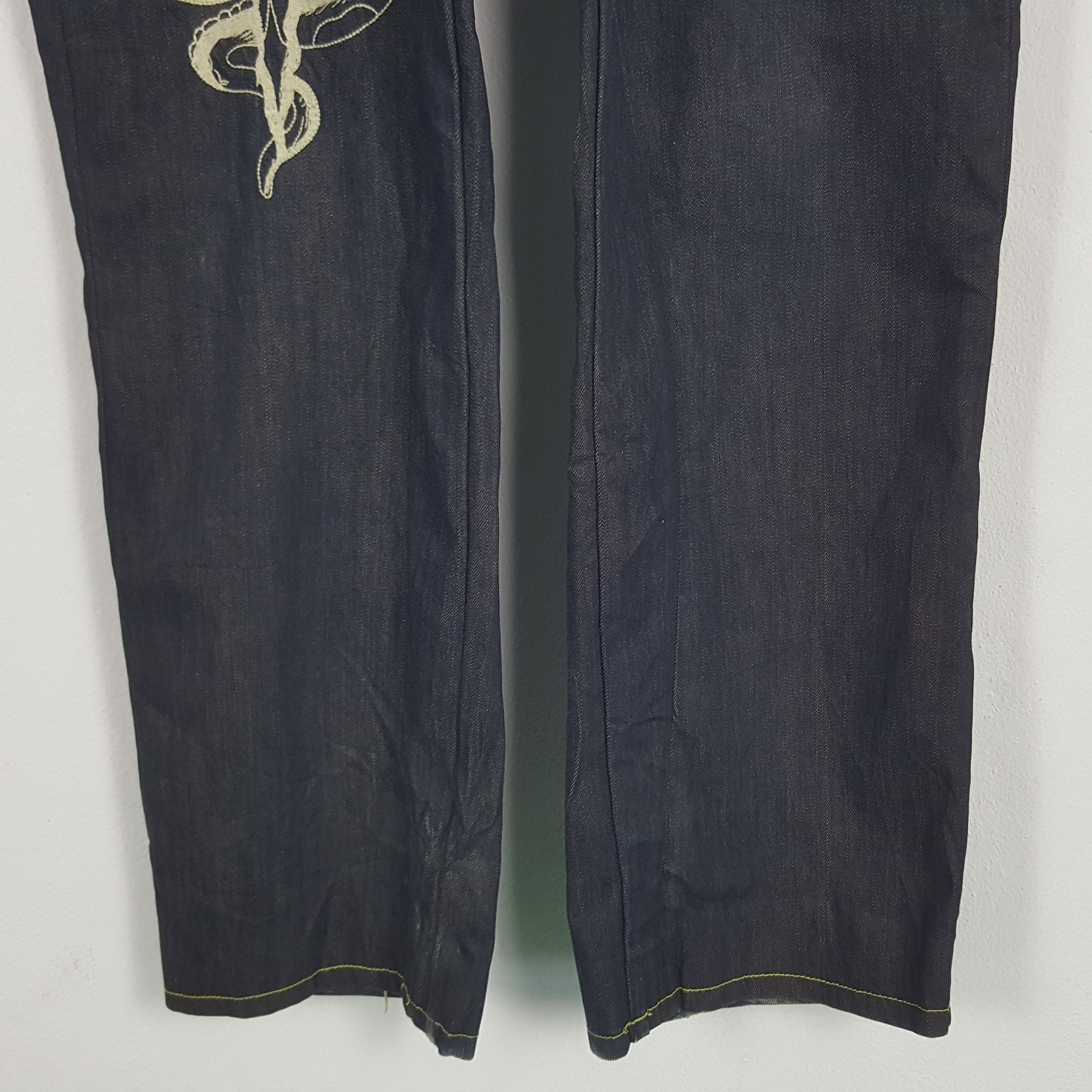 Christian Audigier × Ed Hardy × Vintage Vintage Ed Hardy American Brand Embroidery Art Denim Jeans Size US 38 / EU 54 - 3 Thumbnail