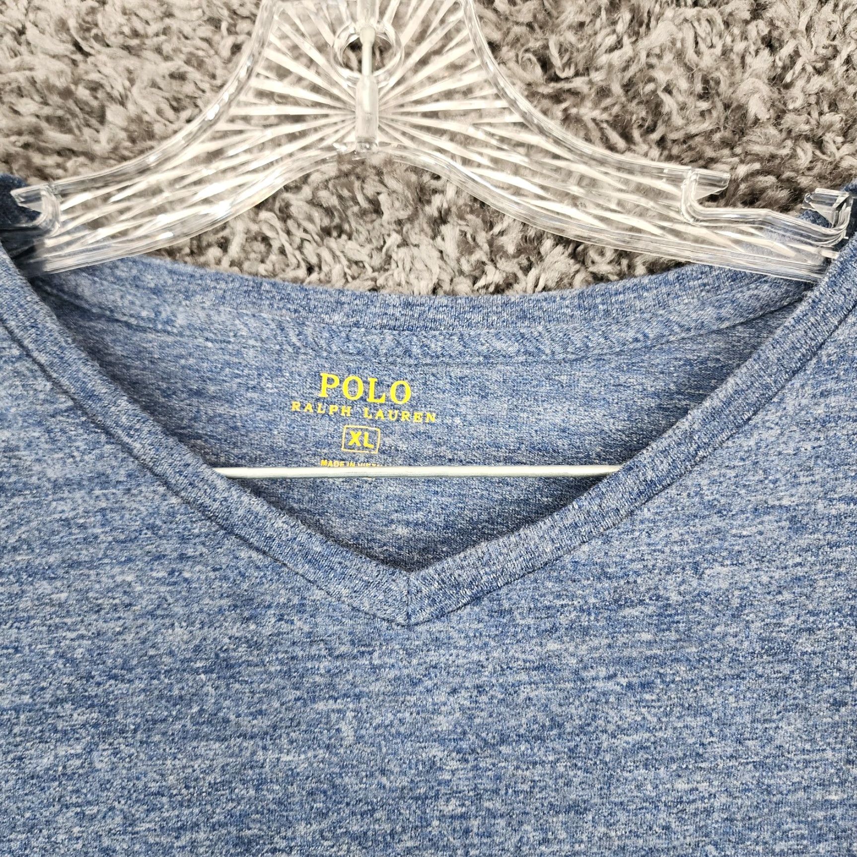 Polo Ralph Lauren Polo Ralph Lauren T-Shirt V-Neck, Short Sleeve, Blue, XL, Men Size US XL / EU 56 / 4 - 3 Thumbnail