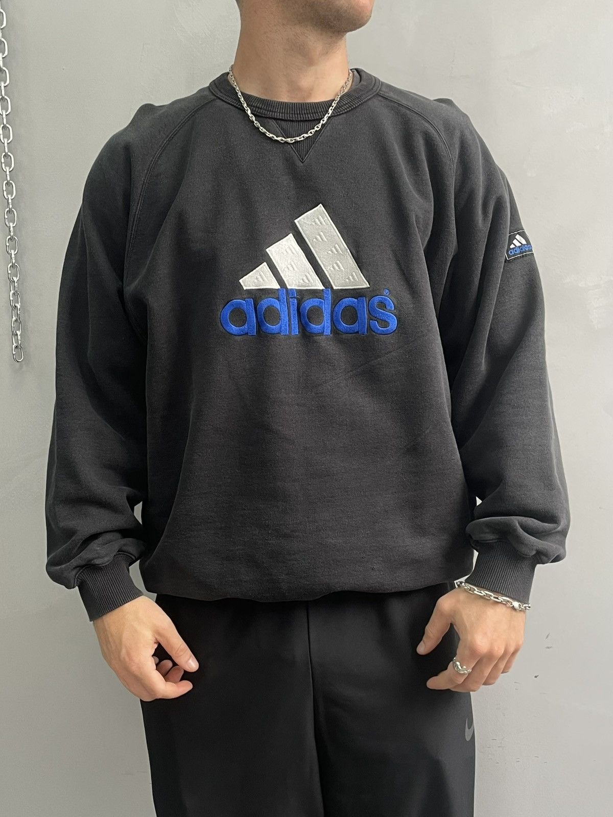 Adidas Retro adidas 90s big logo equipment sweatshirt hoodie y2k Size US M / EU 48-50 / 2 - 1 Thumbnail