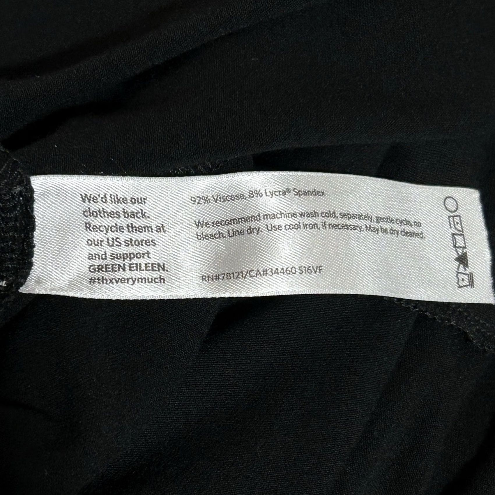 Eileen Fisher Eileen Fisher Dress Viscose Jersey Long Sleeve Womens Large A-Line Black Midi Solid Logo Size L / US 10 / IT 46 - 7 Thumbnail