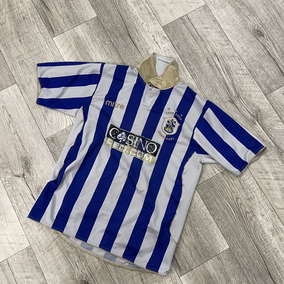 Vintage HUDDERSFIELD TOWN 90s mitre jersey casino red dual 100 years Size US L / EU 52-54 / 3 - 1 Thumbnail