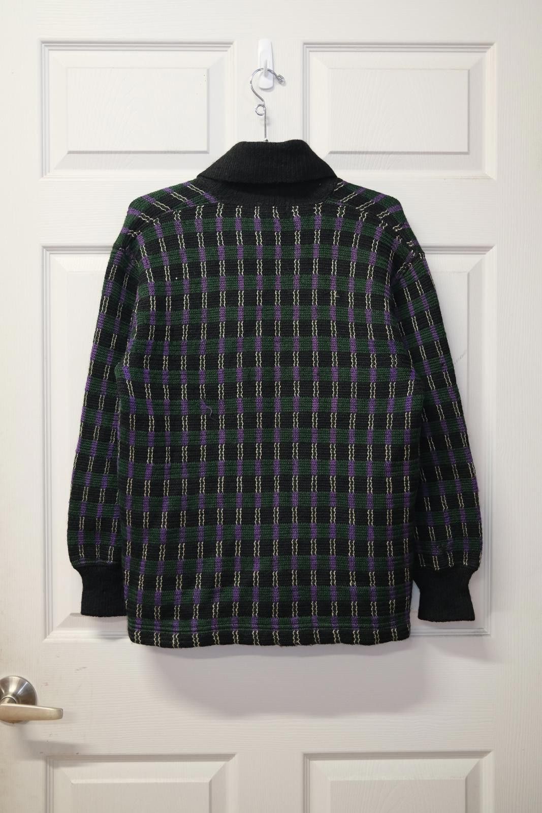 Other 90's Regent Knit Windowpane Plaid Cardigan Size M / US 6-8 / IT 42-44 - 2 Thumbnail