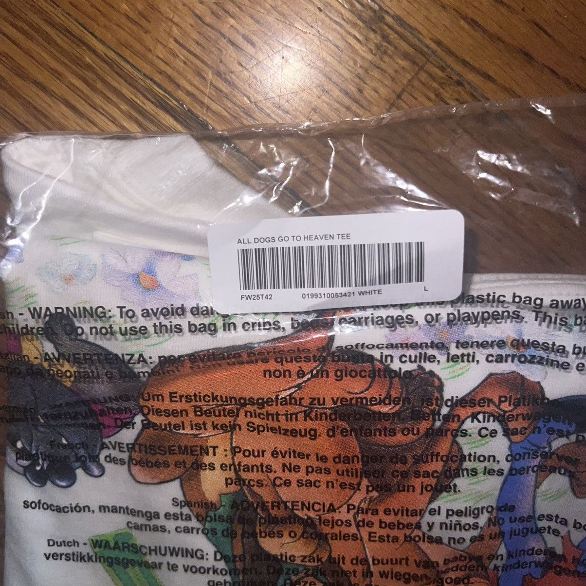 Supreme In Hand Supreme All Dogs GoTo Heaven Tee White Size Large Size US L / EU 52-54 / 3 - 6 Thumbnail