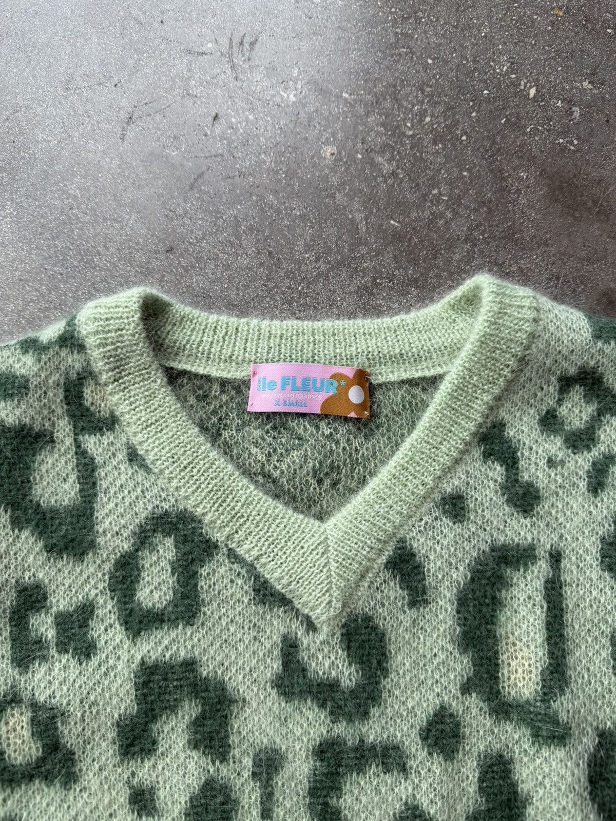 Golf le Fleur Golf Le Fleur Mint green Digi Leopard mohair sweater vest Size US XS / EU 42 / 0 - 3 Thumbnail