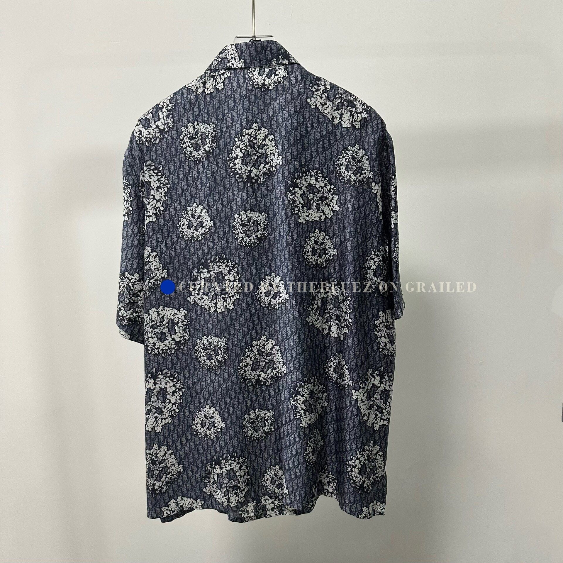 Dior DIOR x TEARS Blue Silk Logo Short Sleeve Shirt Size US M / EU 48-50 / 2 - 4 Thumbnail