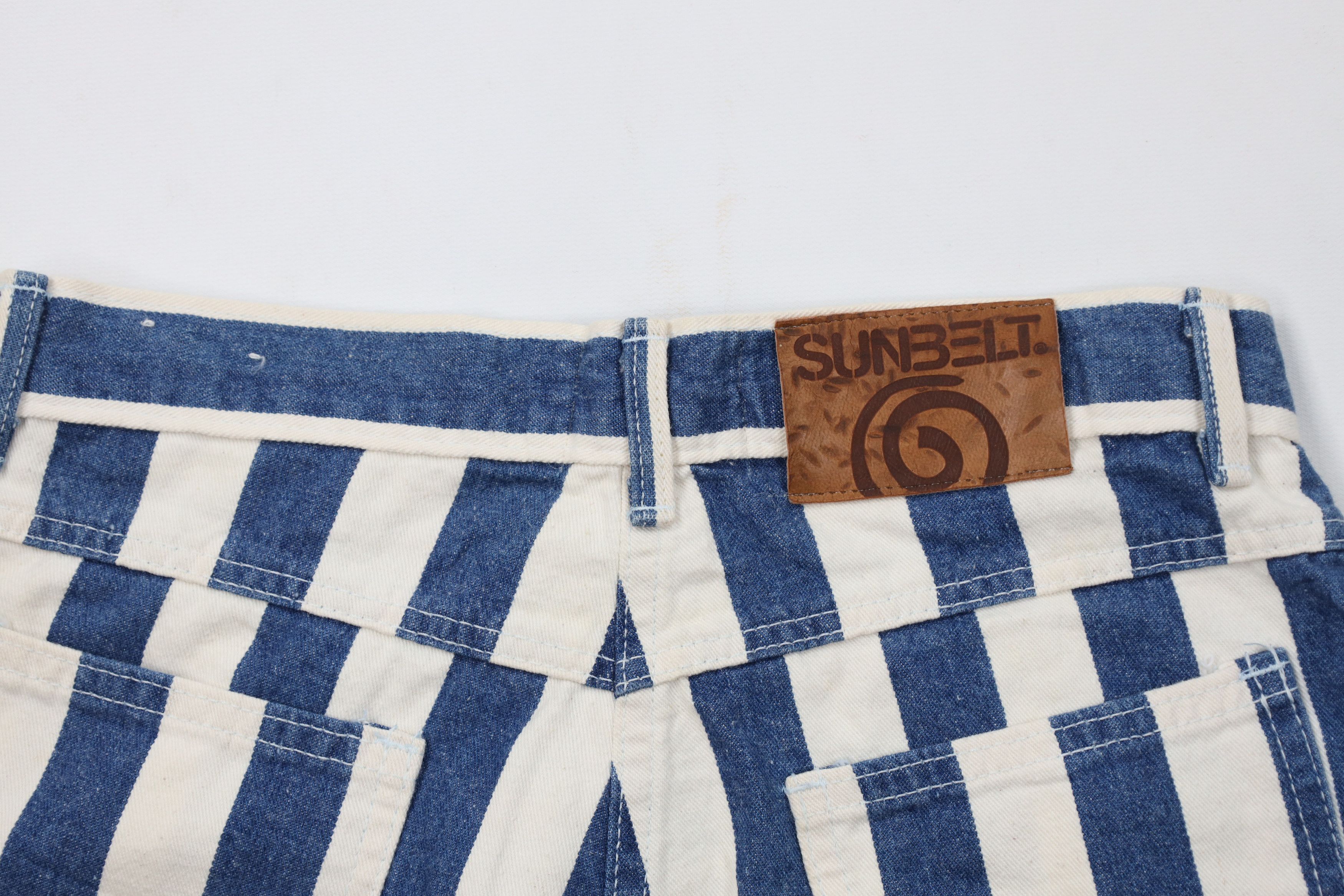 Vintage Vintage 90s Streetwear Baggy Striped Denim Shorts USA Size 28" / US 6 / IT 42 - 10 Thumbnail