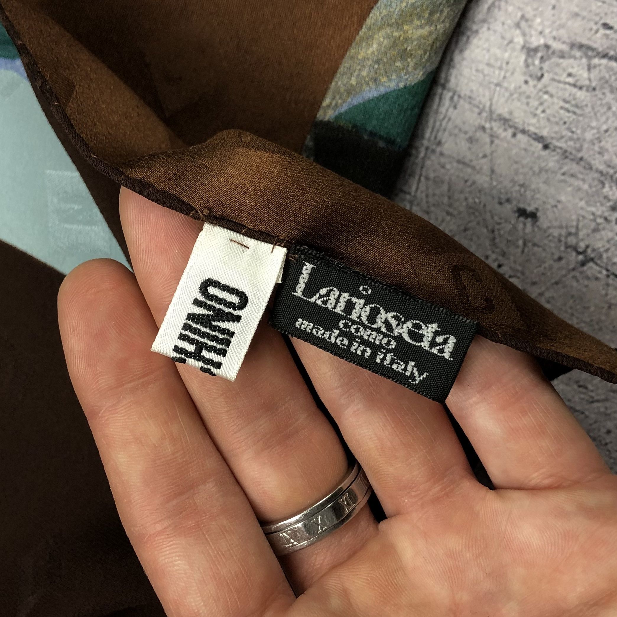 Moschino 90s Moschino Larioseta Silk Abstract Art Scarf Size ONE SIZE - 8 Thumbnail