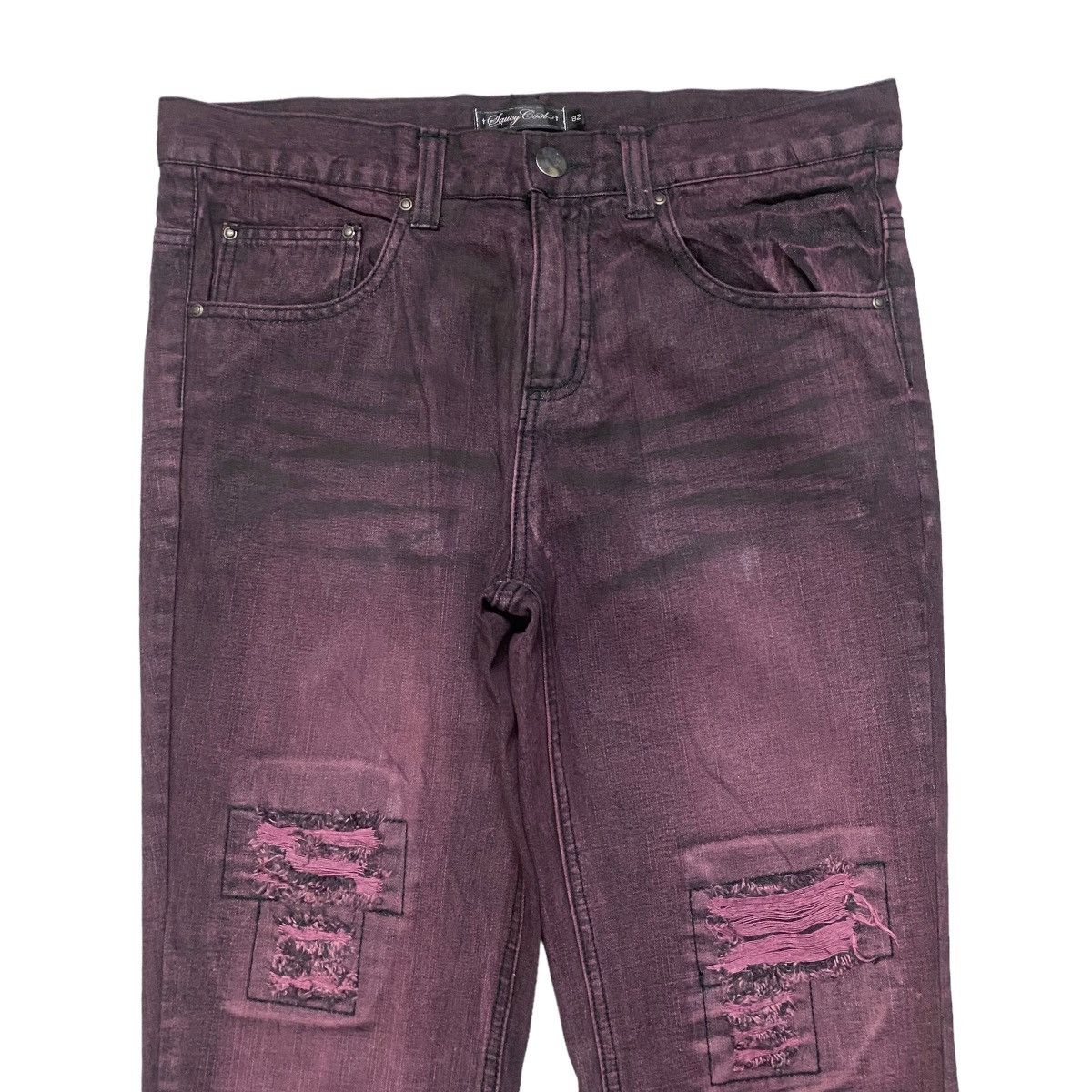 Japanese Brand Japanese Brand Saucy Cool Wine Red Distressed Jeans Size US 32 / EU 48 - 3 Thumbnail