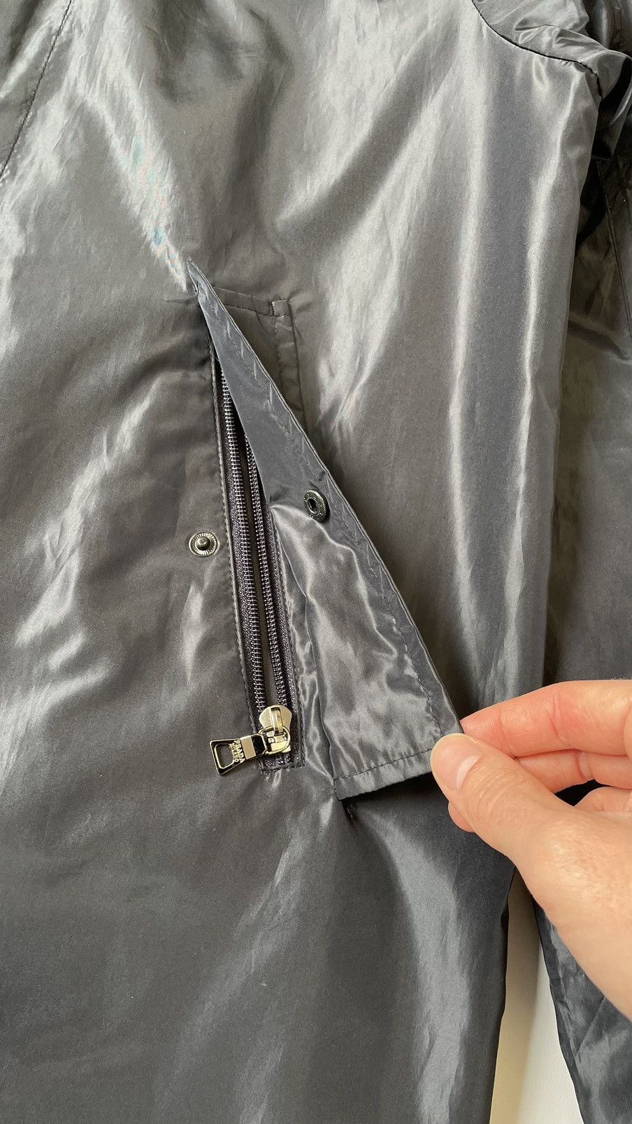 Prada Dark Blue Nylon Zip Mac Jacket Size US M / EU 48-50 / 2 - 7 Thumbnail