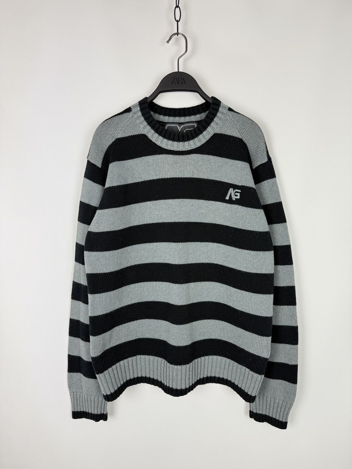 2000s Vintage Analog Snowboards Crewneck Stripe Knit Sweater