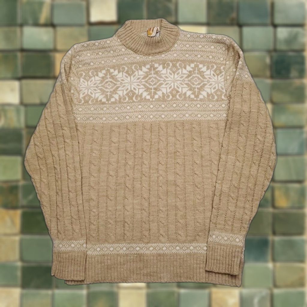 Jantzen VINTAGE Jantzen Sweater Mens Large Knit Snowflake Nordic Pullover USA 80s Size US L / EU 52-54 / 3 - 1 Thumbnail