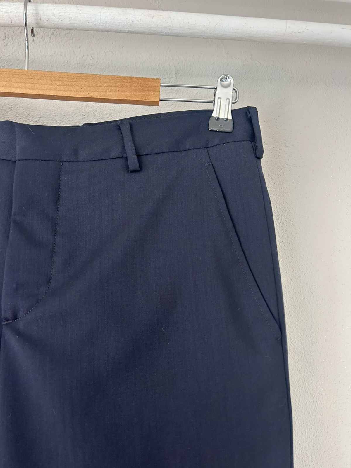 Prada Virgin Wool Navy Slim Fit Dress Pants Size US 31 - 4 Thumbnail