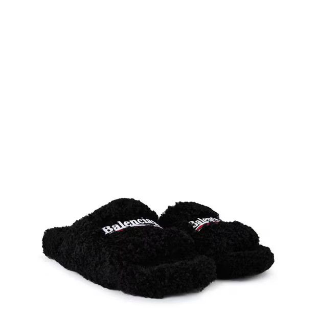 Balenciaga o1g2r1mq0924 Fur Slippers in Black Size US 6 / IT 36 - 3 Thumbnail