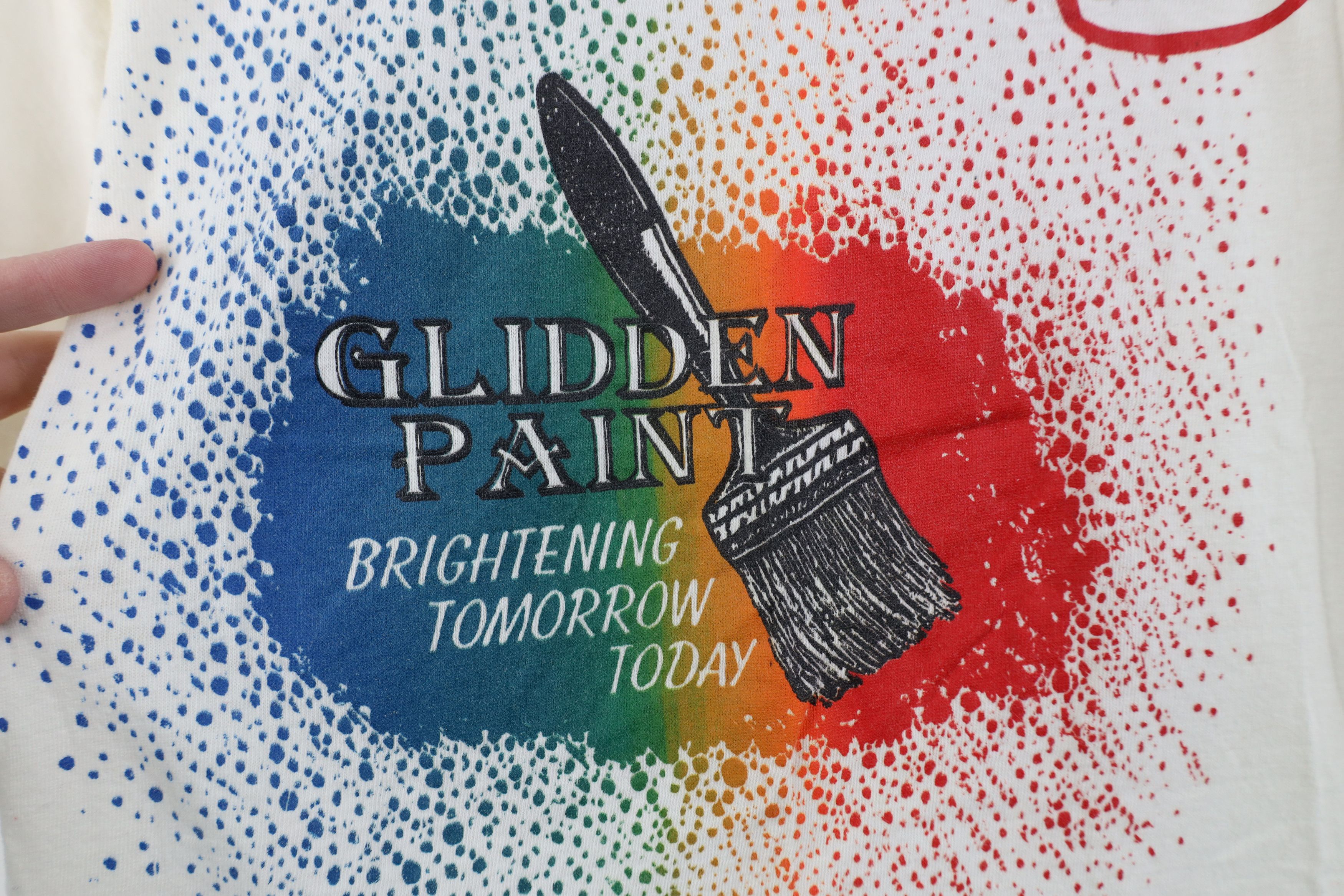Vintage Vintage 80s 90s Streetwear Glidden Paint Rainbow T-Shirt Size US L / EU 52-54 / 3 - 5 Thumbnail