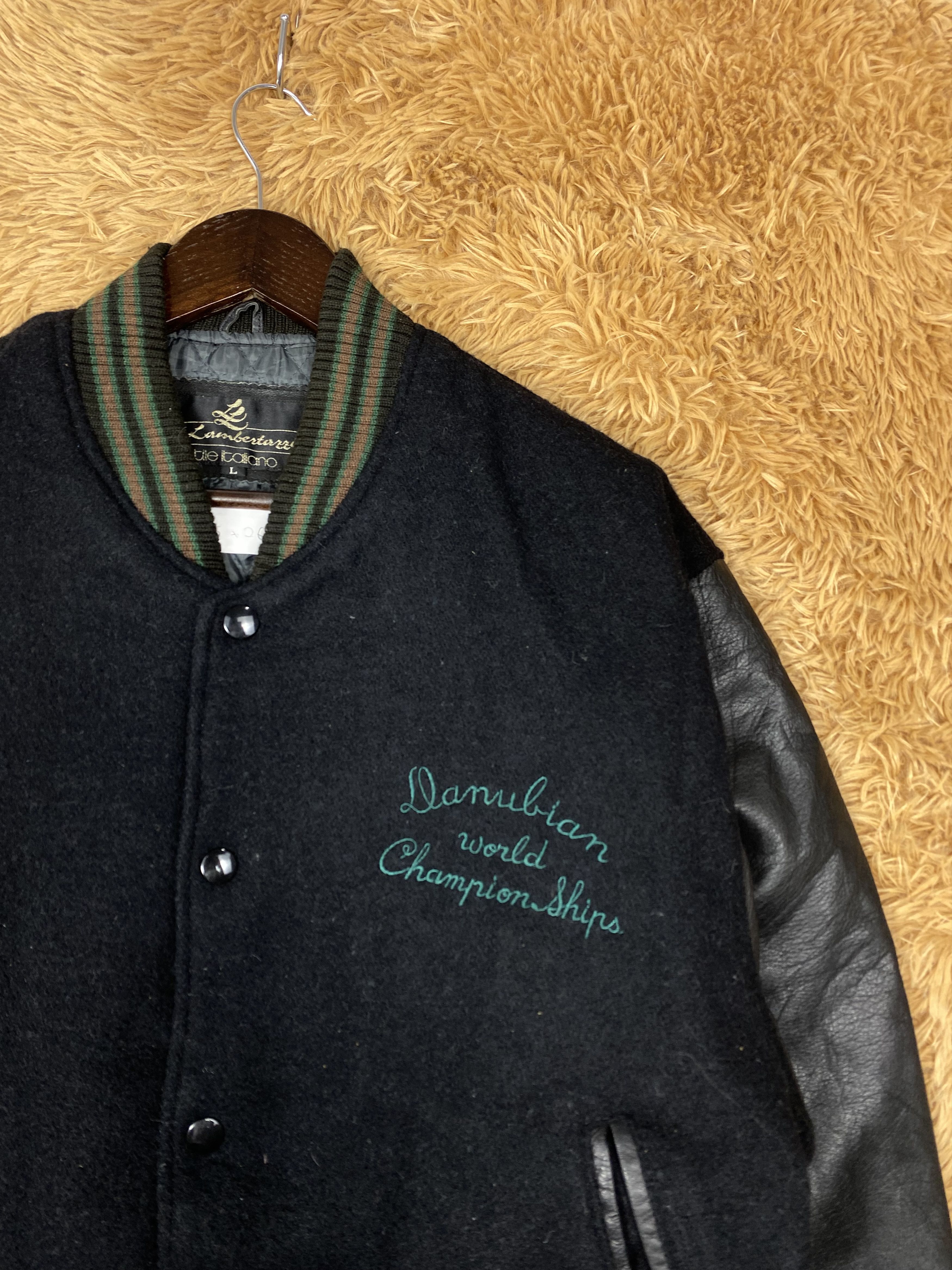 Vintage Vintage Official Rugby Leather Sleeve Varsity Jacket DJ0258 Size US L / EU 52-54 / 3 - 4 Thumbnail