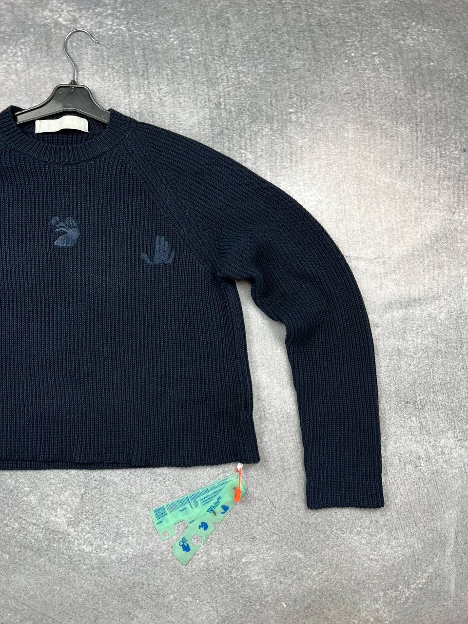 Off-White Off-White Hand Logo Navy Sweater small Size S / US 4 / IT 40 - 3 Thumbnail