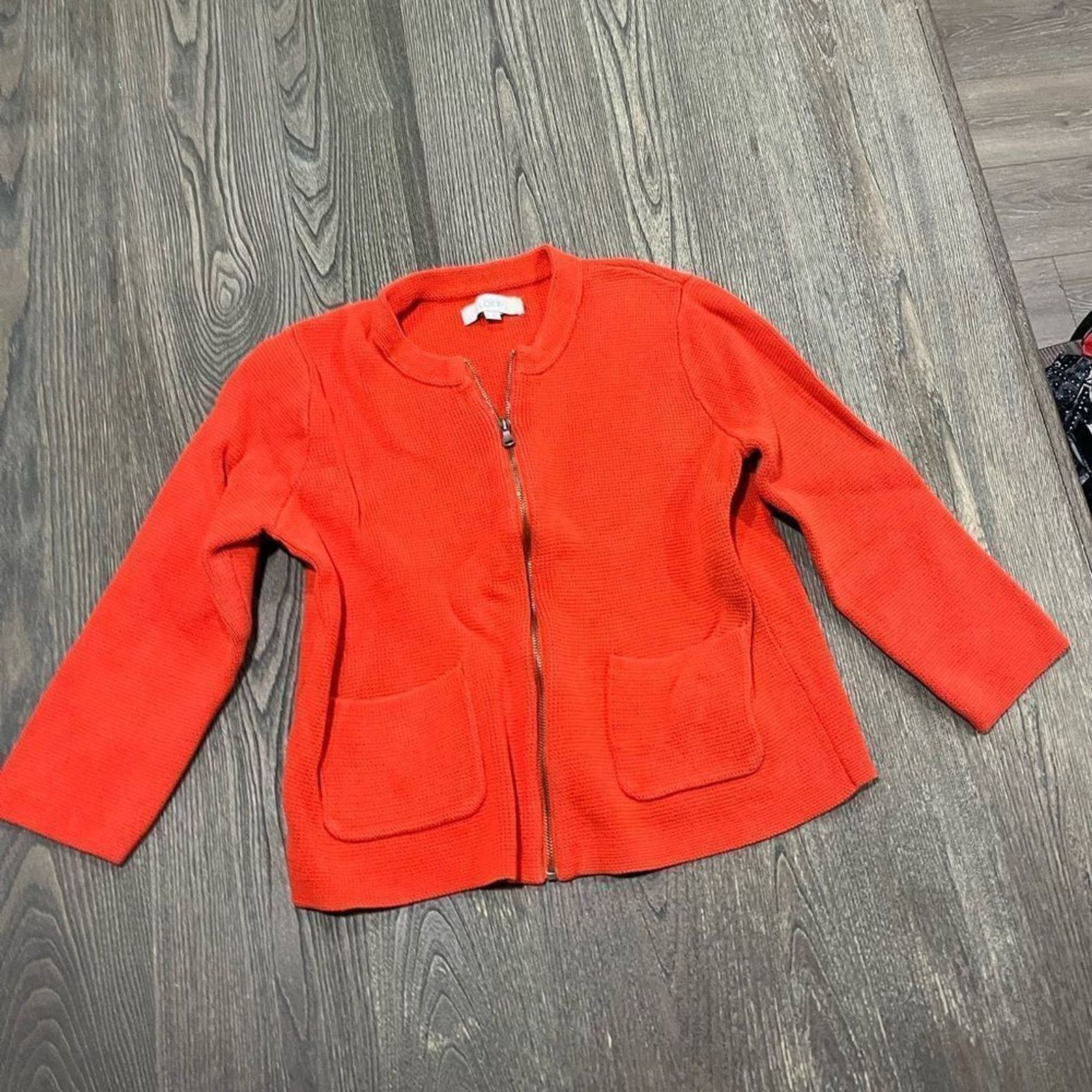 Loft Ann Taylor Loft Sweater Jacket Full Zip Up Knit Size L Size L / US 10 / IT 46 - 1 Thumbnail