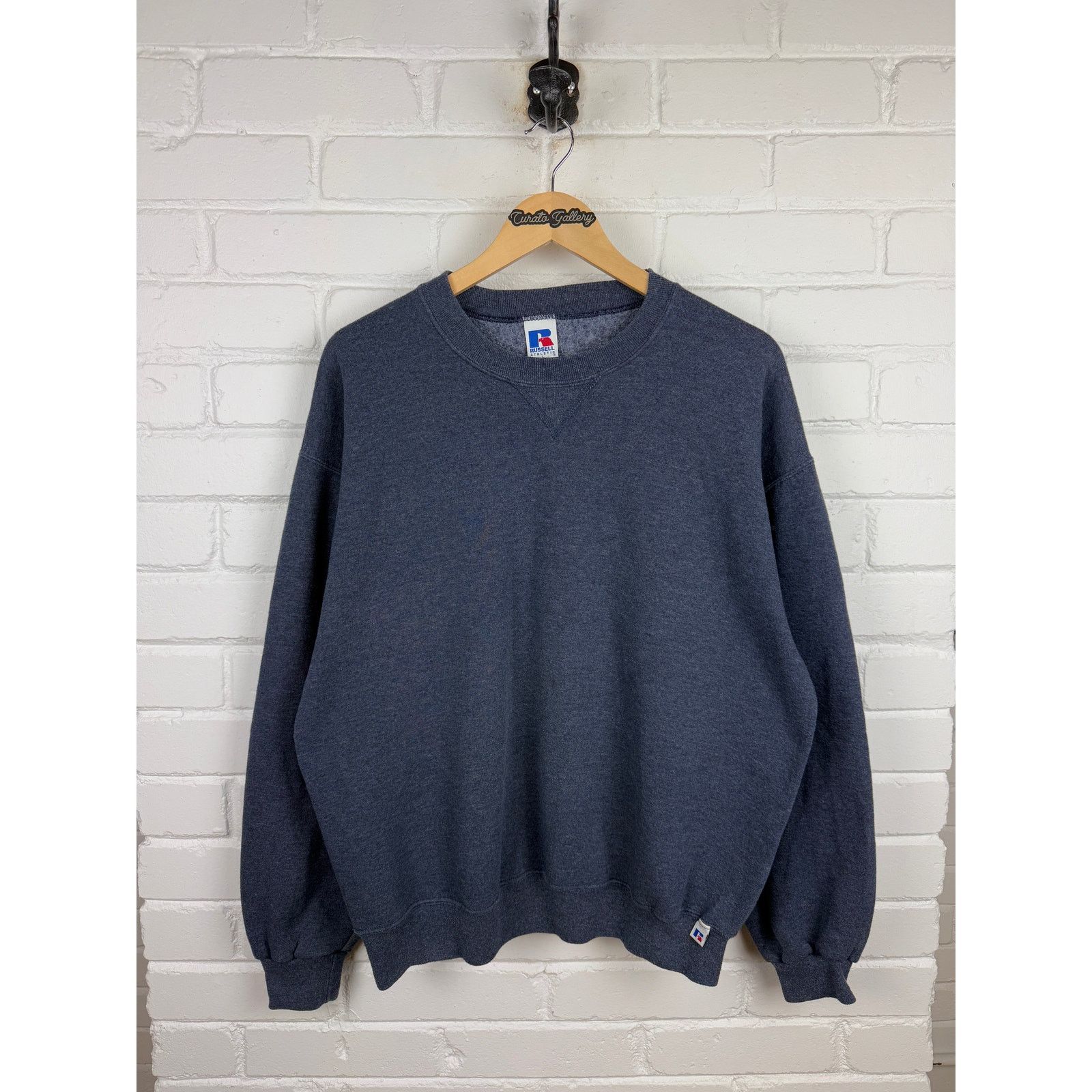 Vintage Vintage Russell Athletic Sweatshirt Size L Charcoal Blue Size US L / EU 52-54 / 3 - 1 Thumbnail