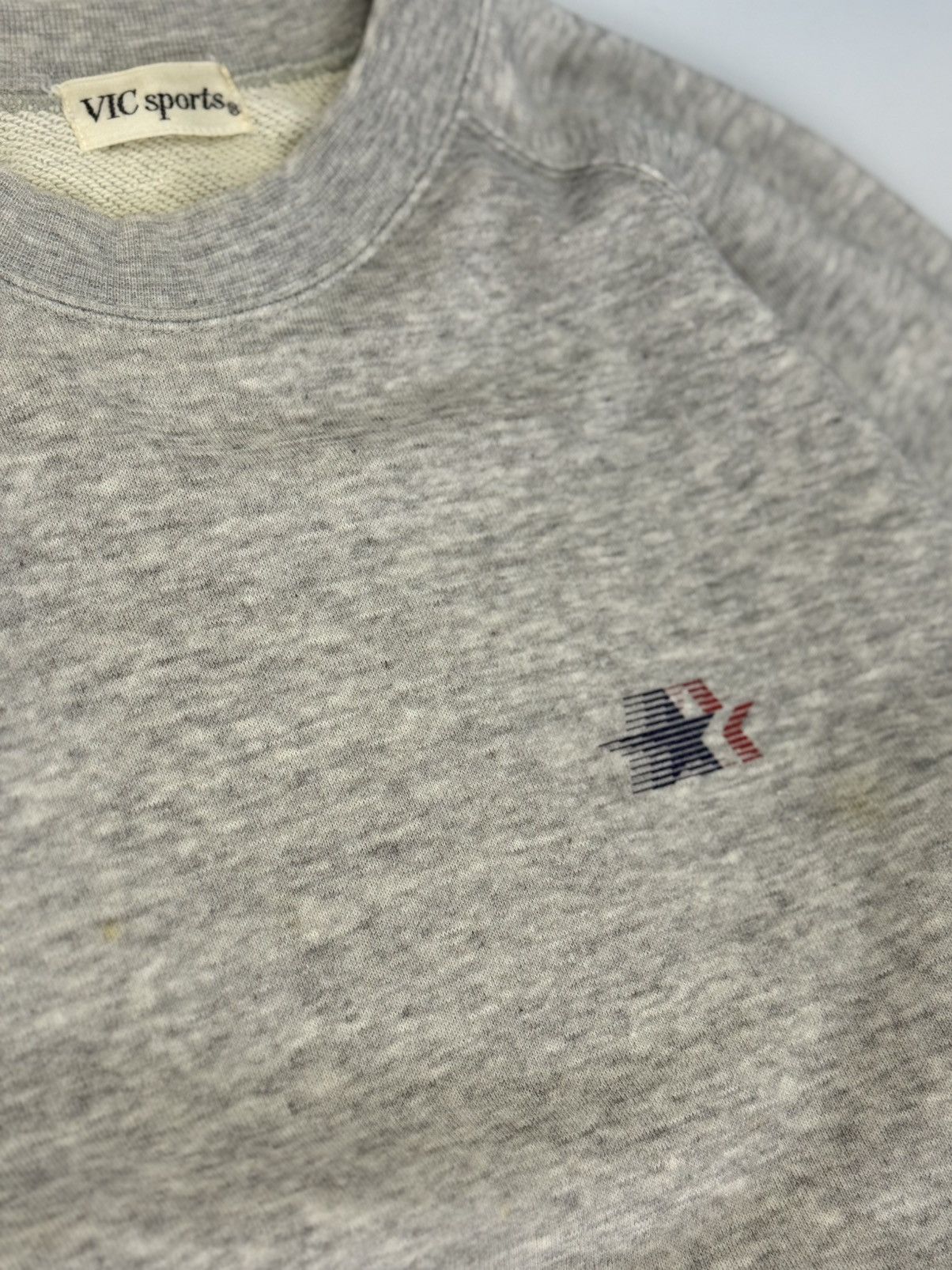 National Athletic Goods 🔥 Vtg 90s Vic Sports Raglan Sleeve Grey Americana Athletic Size US S / EU 44-46 / 1 - 4 Thumbnail