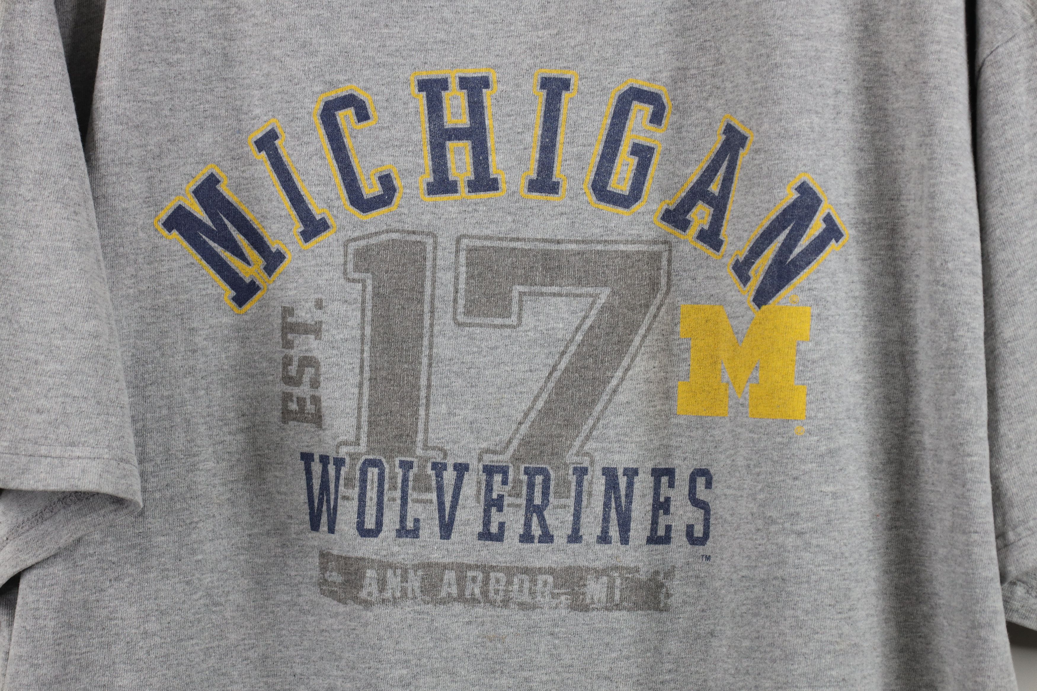 Vintage Vintage 90s University of Michigan Short Sleeve T-Shirt Size US XXL / EU 58 / 5 - 4 Thumbnail