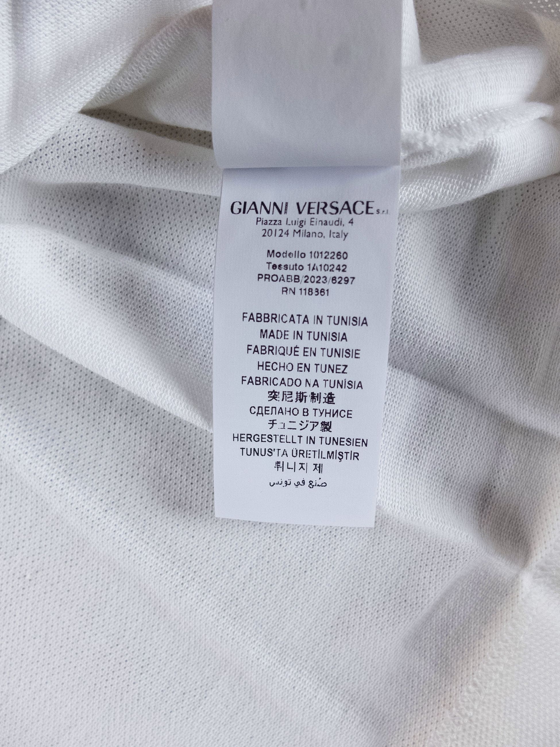 Versace VERSACE white barocco collar polo shirt Size Medium q Size US M / EU 48-50 / 2 - 7 Thumbnail