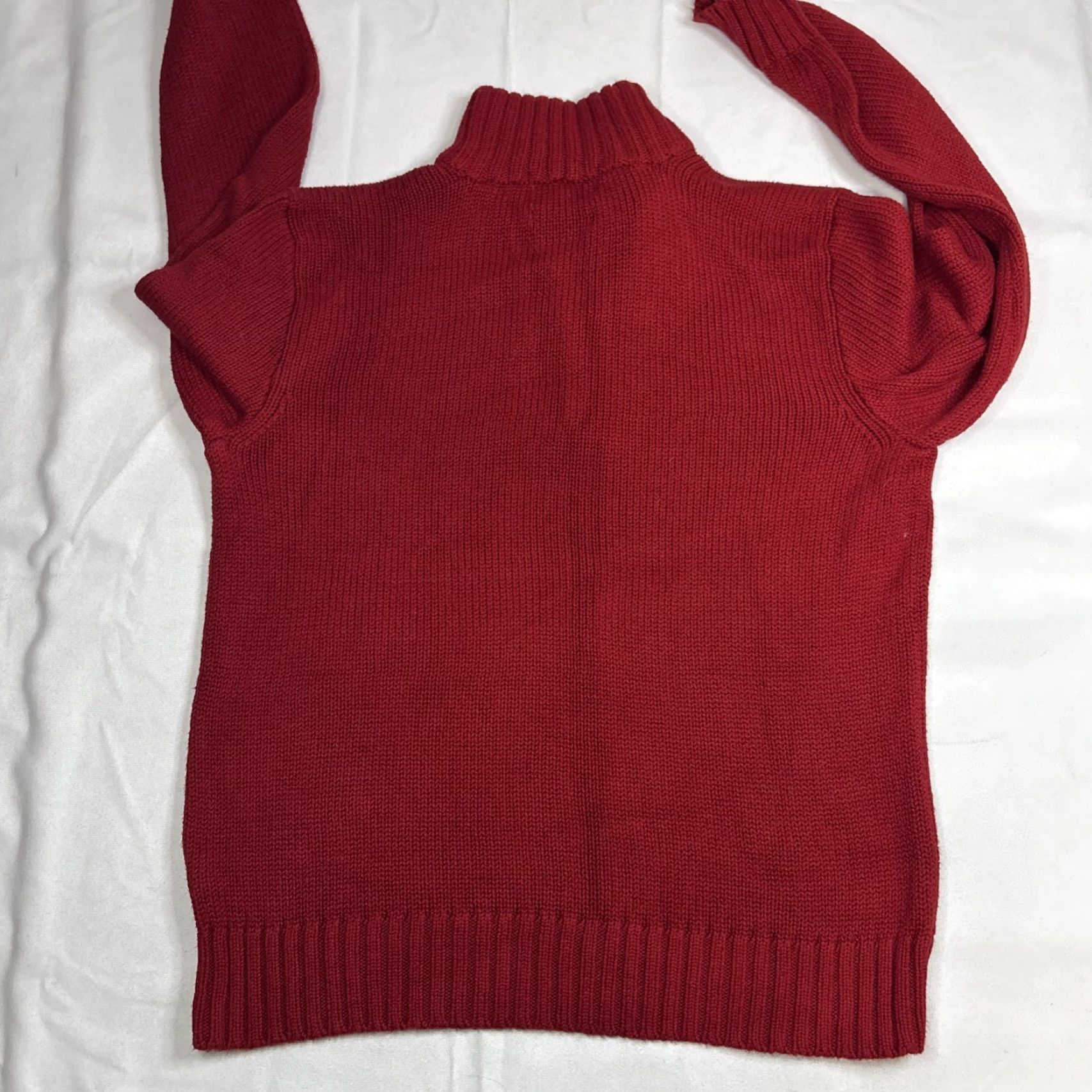 Polo Ralph Lauren VINTAGE Polo Ralph Lauren Red 1/4 Zip Sweater L Mock Neck Zip Pullover Classic Mens Size US L / EU 52-54 / 3 - 6 Thumbnail