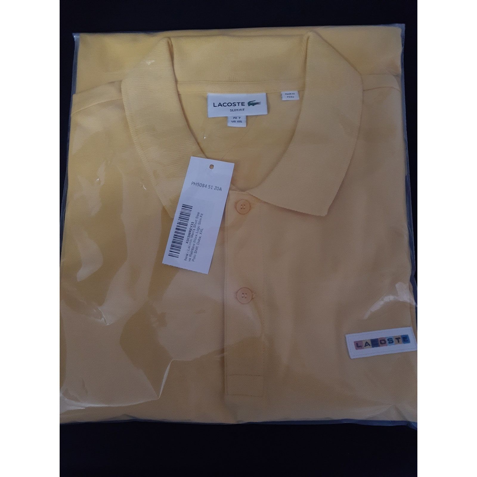 Lacoste Lacoste Men's Rainbow Block Logo Slim Fit Polo Dana XXL Size US XXL / EU 58 / 5 - 2 Thumbnail