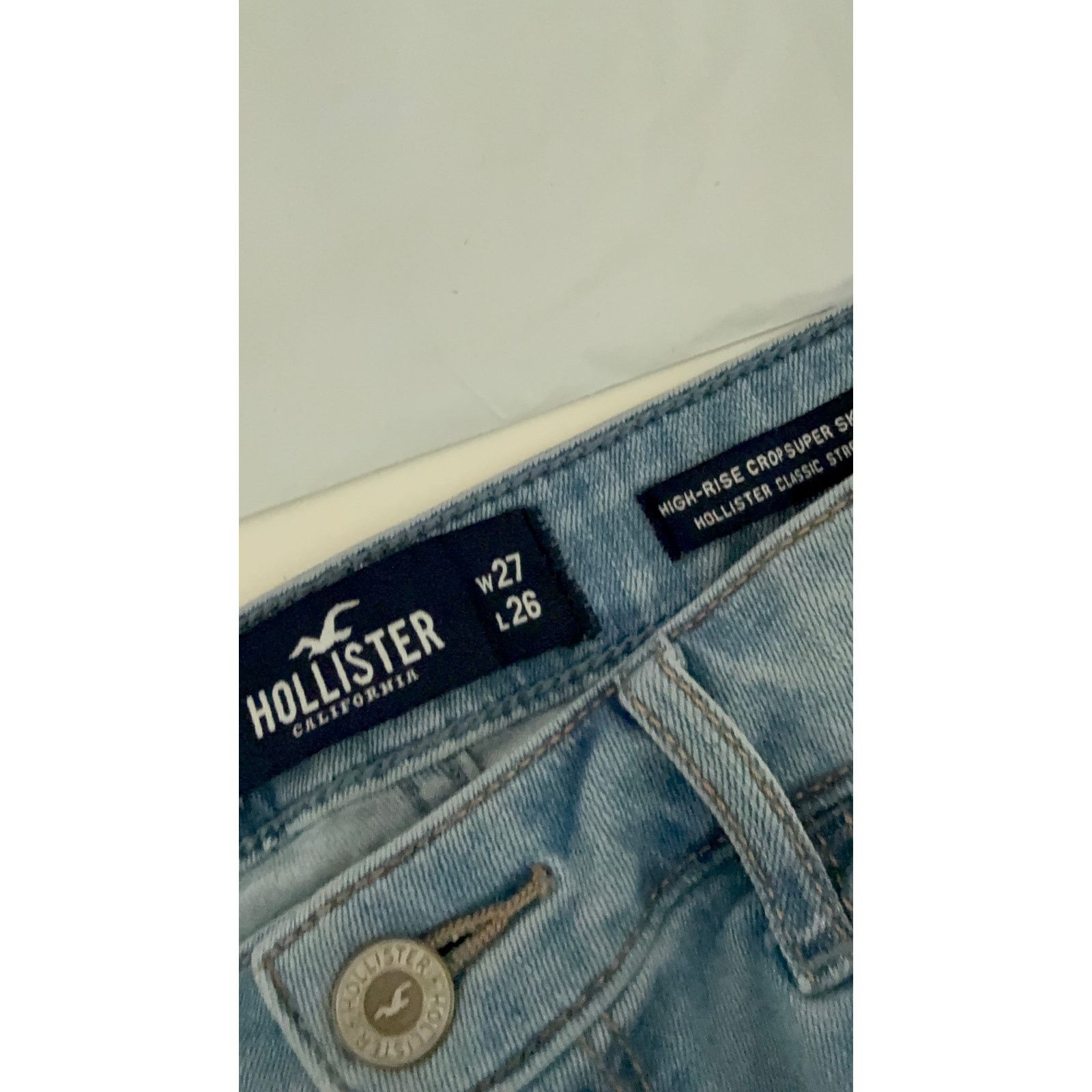 Hollister Hollister High Rise Light Wash Stripe Crop Slim Jeans - D025 Size 27" / US 4 / IT 40 - 5 Thumbnail