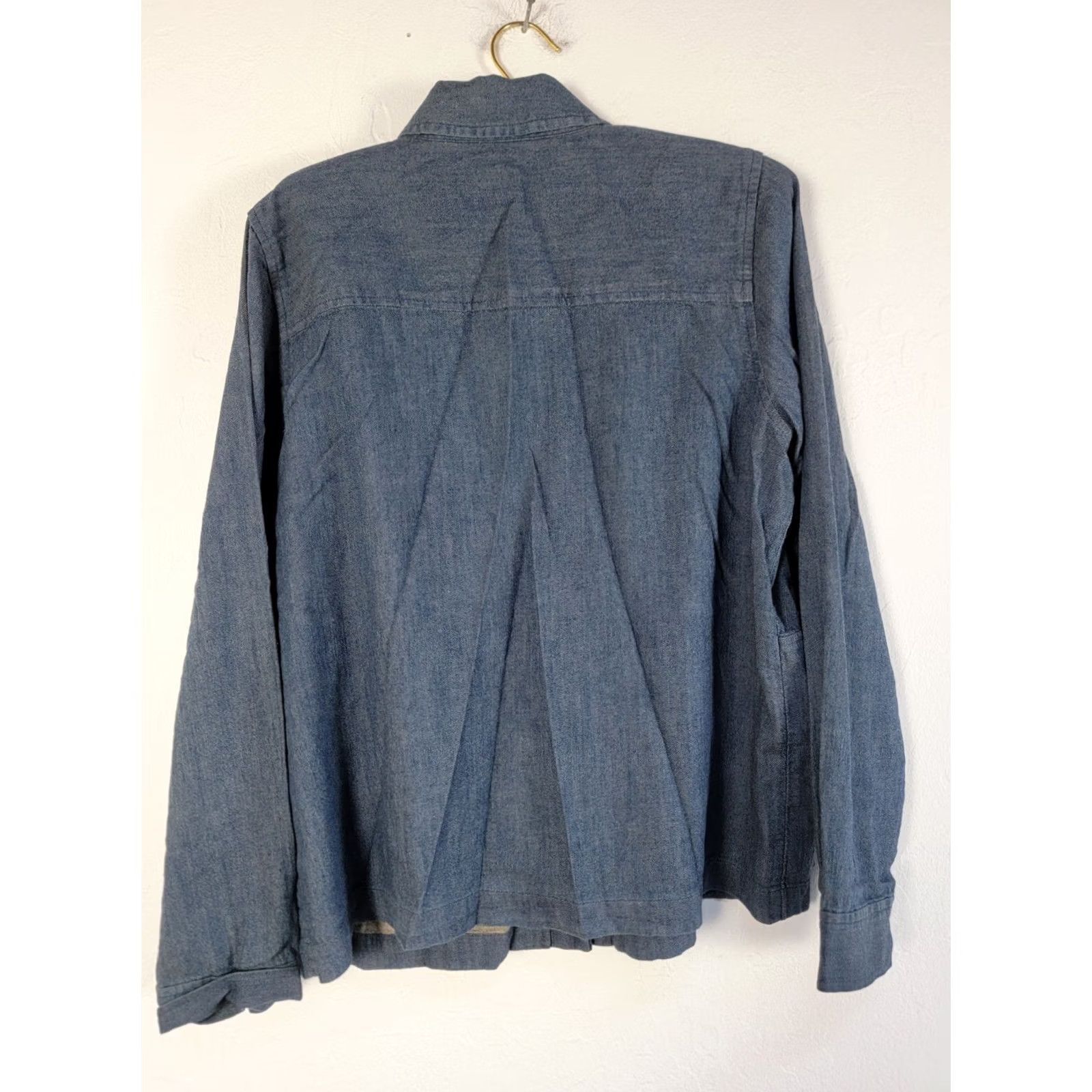 J. Jill J.Jill Indigo Womens Button Front Denim Jacket Size Small Blue Pockets Casual Size S / US 4 / IT 40 - 2 Thumbnail