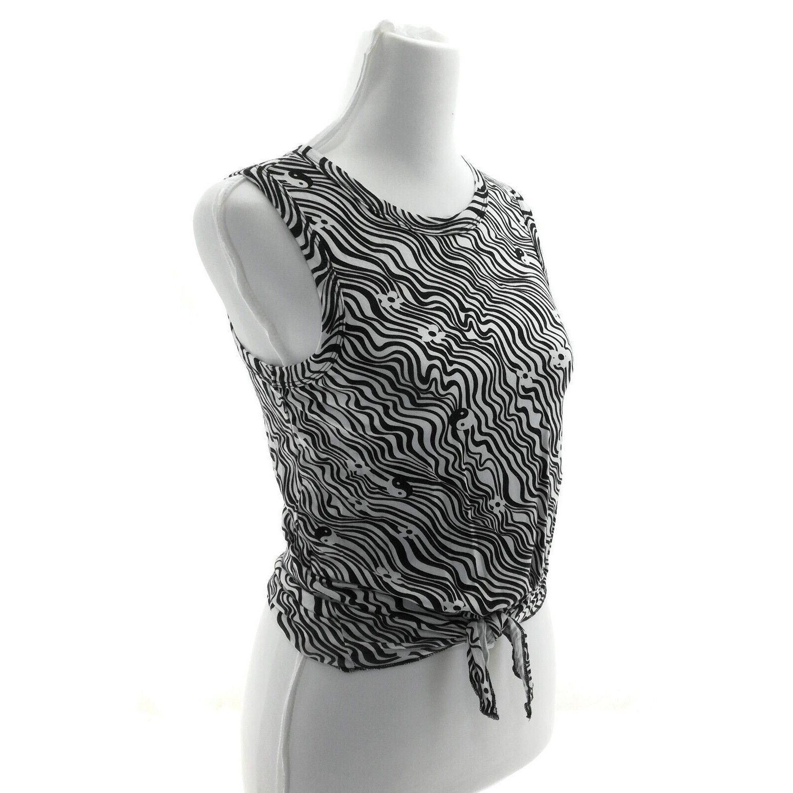 Other Self Esteem Black & White Sleeveless Tie Front Top - Size XL Size XL / US 12-14 / IT 48-50 - 1 Thumbnail