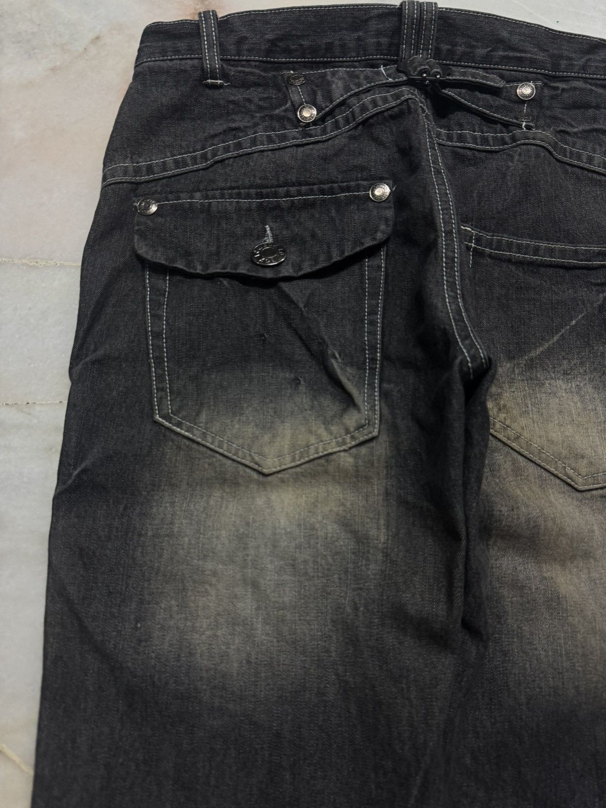 Tornado Mart 💥INSANE💥VINTAGE LOWBOX CLAW MUDWASH BUCKLE BACK SHORT JEANS Size US 30 / EU 46 - 13 Thumbnail