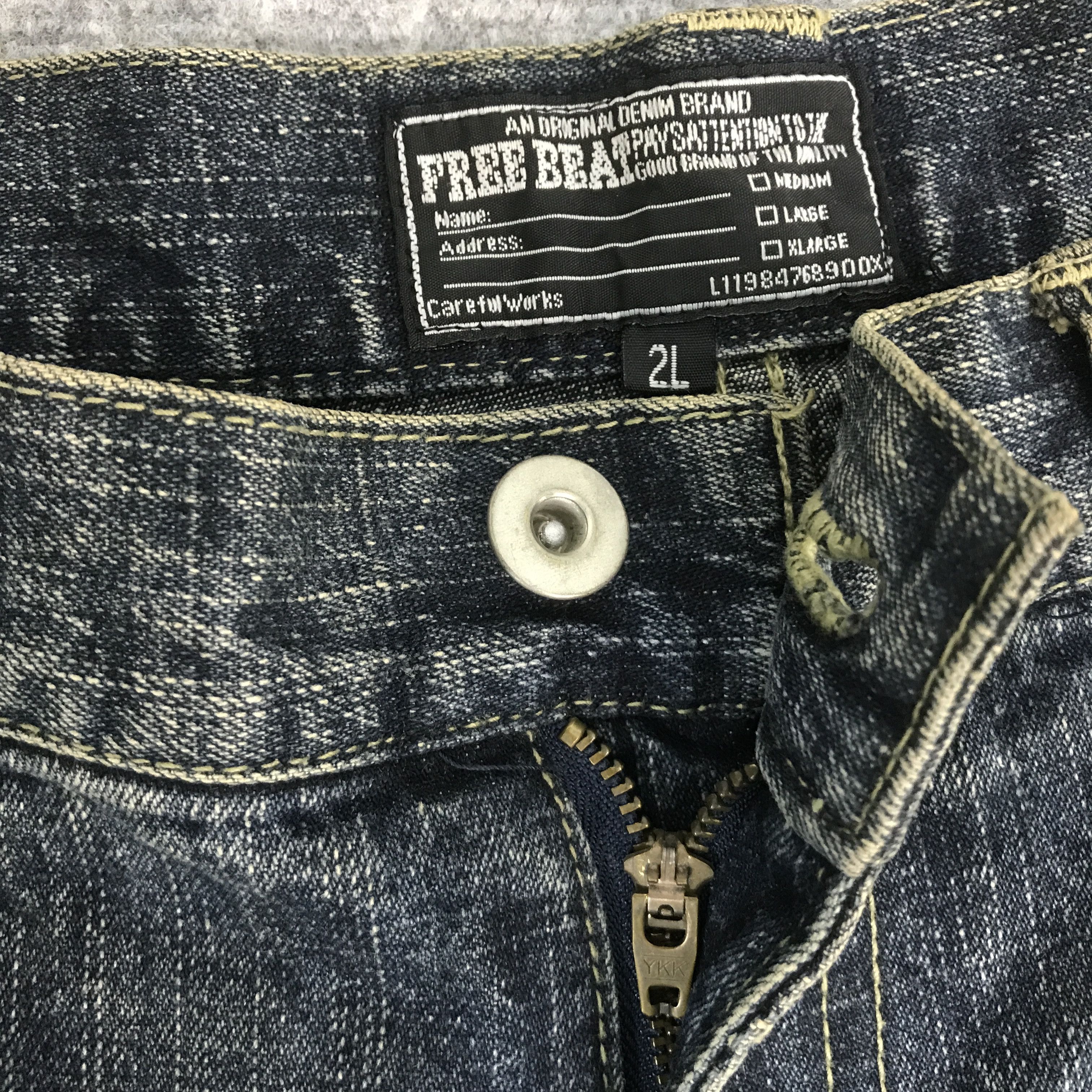 Japanese Brand JAPAN BRAND PUNK FREE BEAT DENIM PANTS K54B14 Size US 32 / EU 48 - 13 Thumbnail