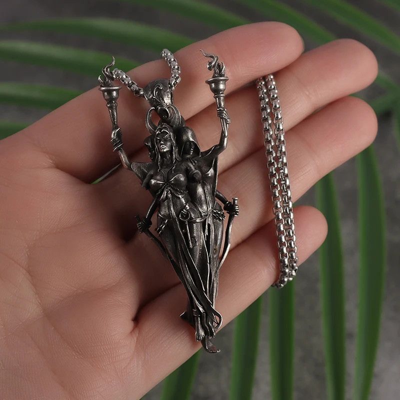 Jewelry Three Witch Swordsman Pendant Necklace Gothic Trend Jewelry Size ONE SIZE - 3 Thumbnail