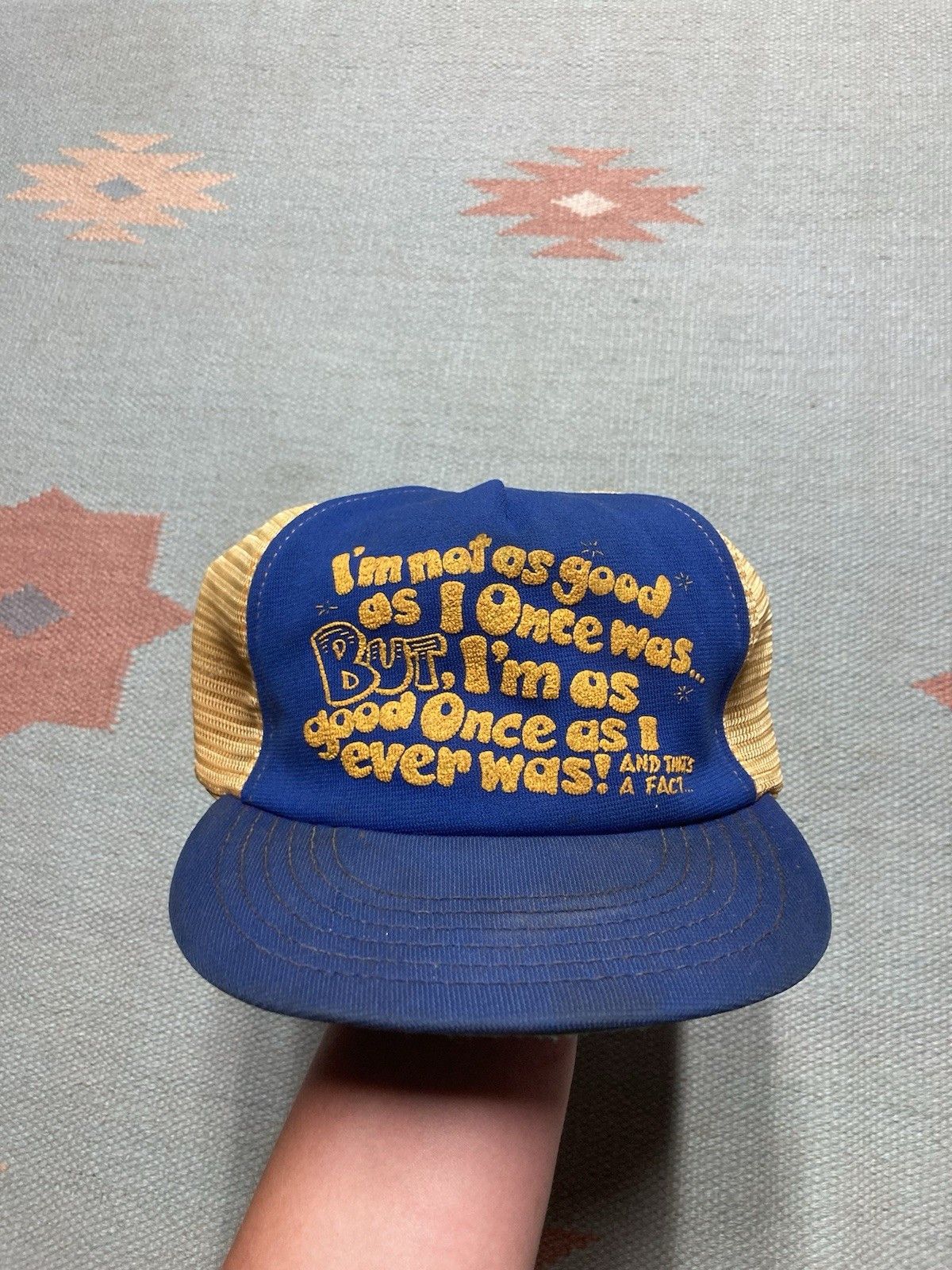 Vintage 80s trucker hat not good as I once was novelty funny 2 tone Size ONE SIZE - 2 Thumbnail