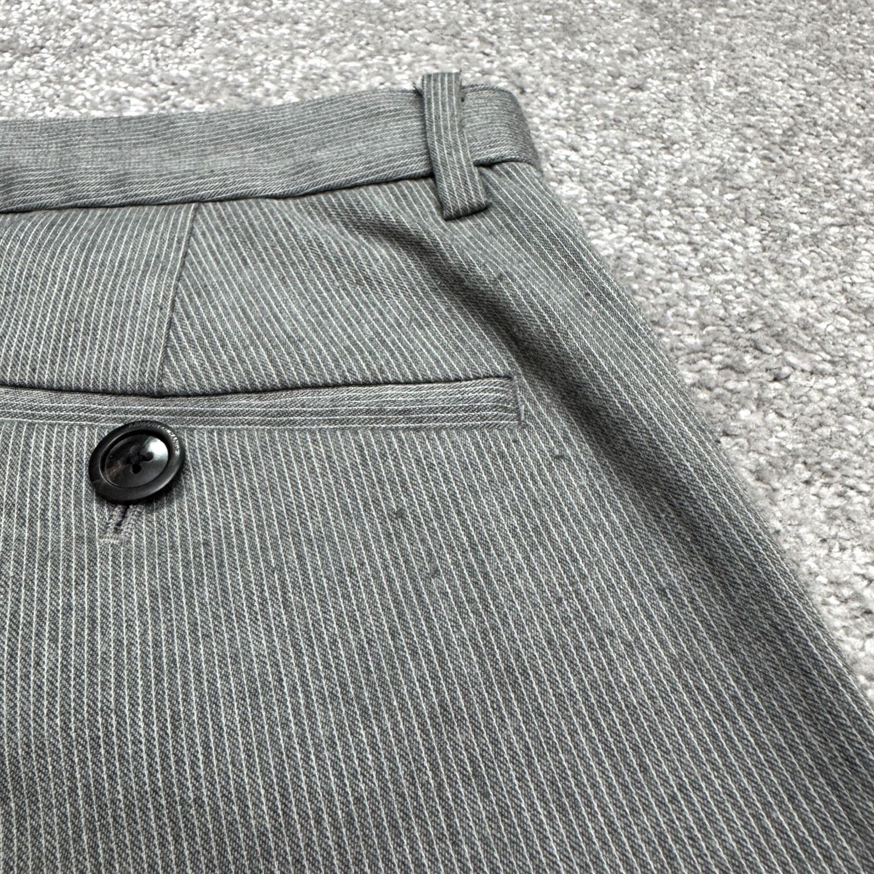 Armani Exchange A/X Armani Exchange Dress Pants Mens 31R Gray Pinstriped Straight Flat Front Size US 31 - 6 Thumbnail