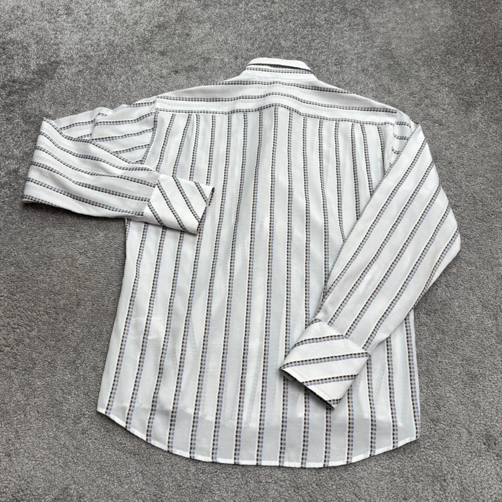 Ben Sherman Ben Sherman Shirt Mens White Blue Striped Button-Down (Regular) M Size US M / EU 48-50 / 2 - 2 Thumbnail