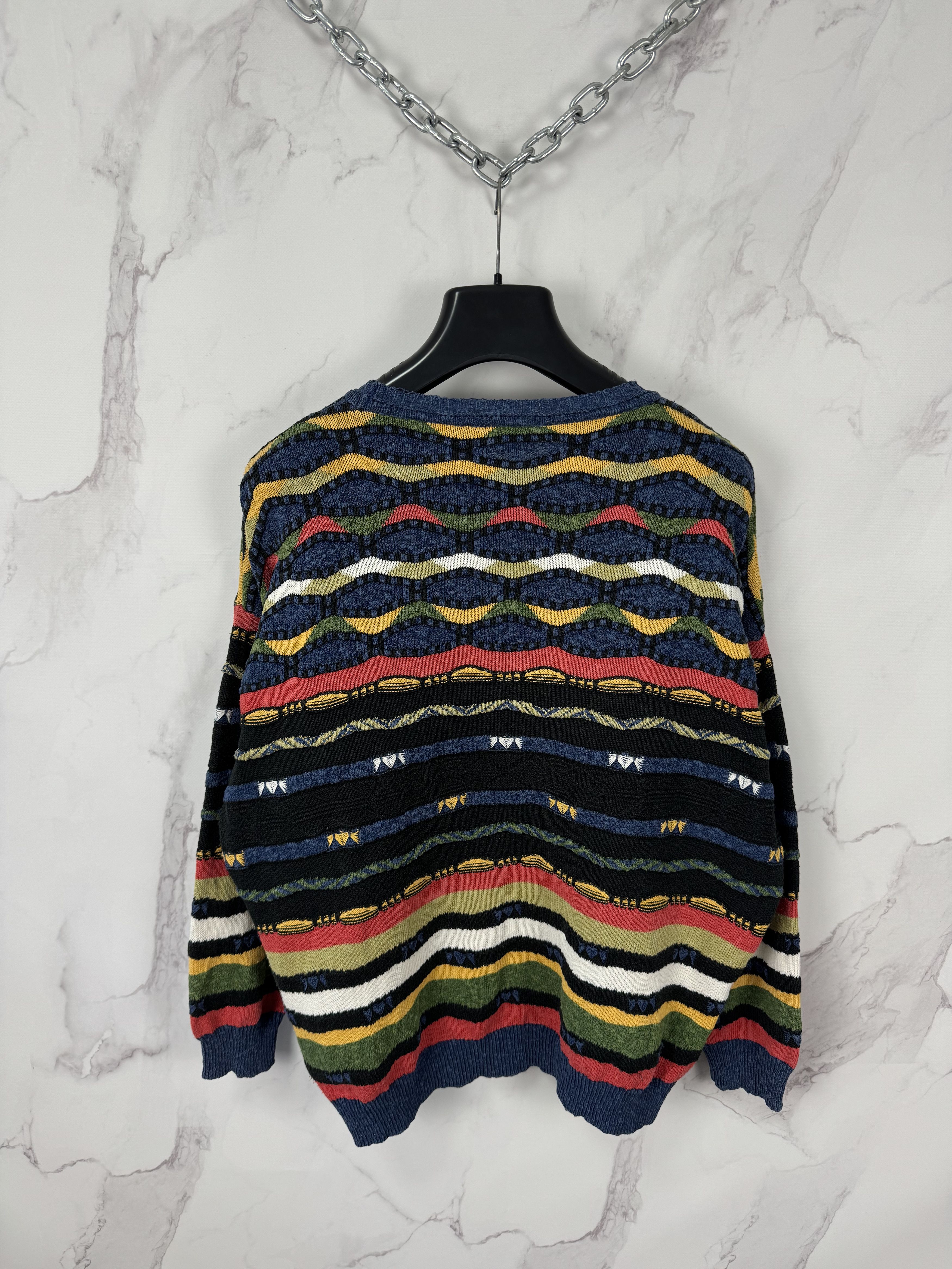 Vintage Vintage 90s Monello 3D Pattern Sweater Coogi Style Size 52 Size US L / EU 52-54 / 3 - 4 Thumbnail