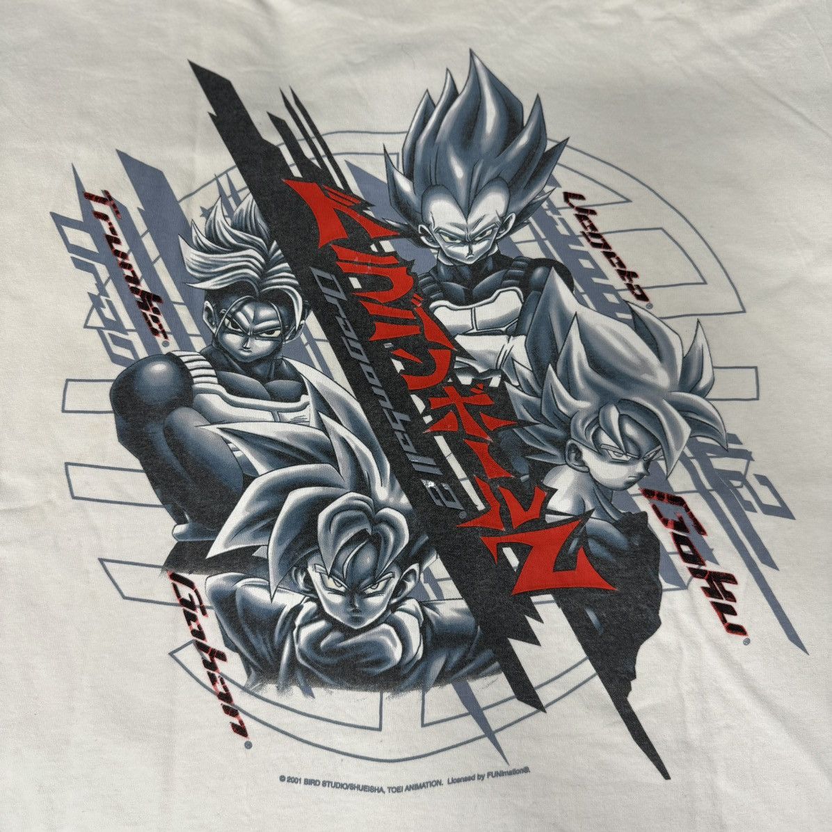 Anime × Japanese Brand × Vintage VINTAGE DRAGON BALL Z SAIYAN TEE WHITE Size US L / EU 52-54 / 3 - 3 Thumbnail