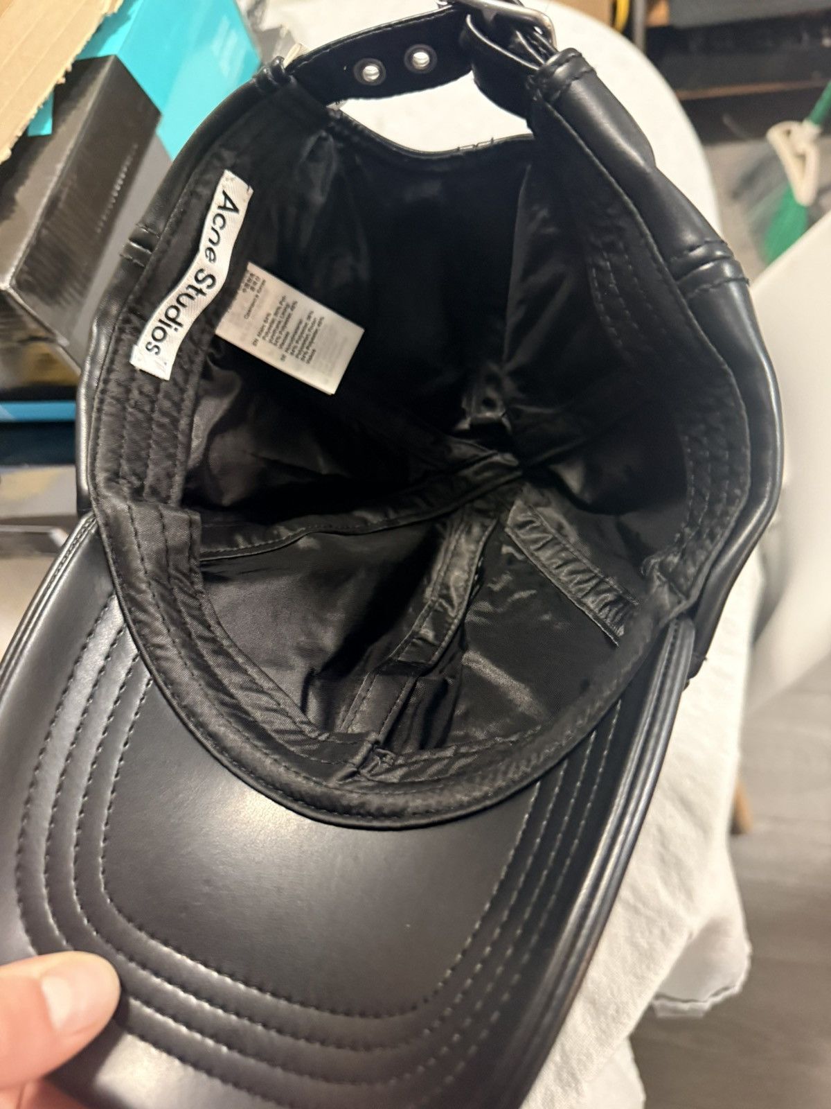 Acne Studios Acne Studios Faux Leather Hat Size ONE SIZE - 3 Thumbnail