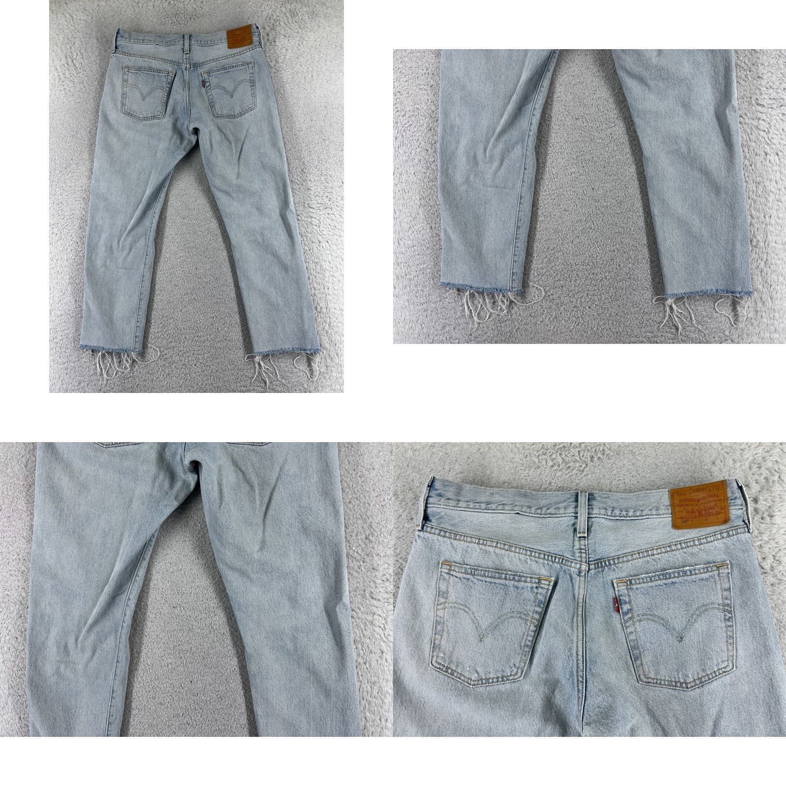 Levi's Levi's Jeans 501 XX Slim Denim Blue 29 Adult Regular Pants Tapered Ankle Zip Button Fly Cotton Blend Pocket 5-Pocket Vintage No Women Size 29" - 10 Thumbnail