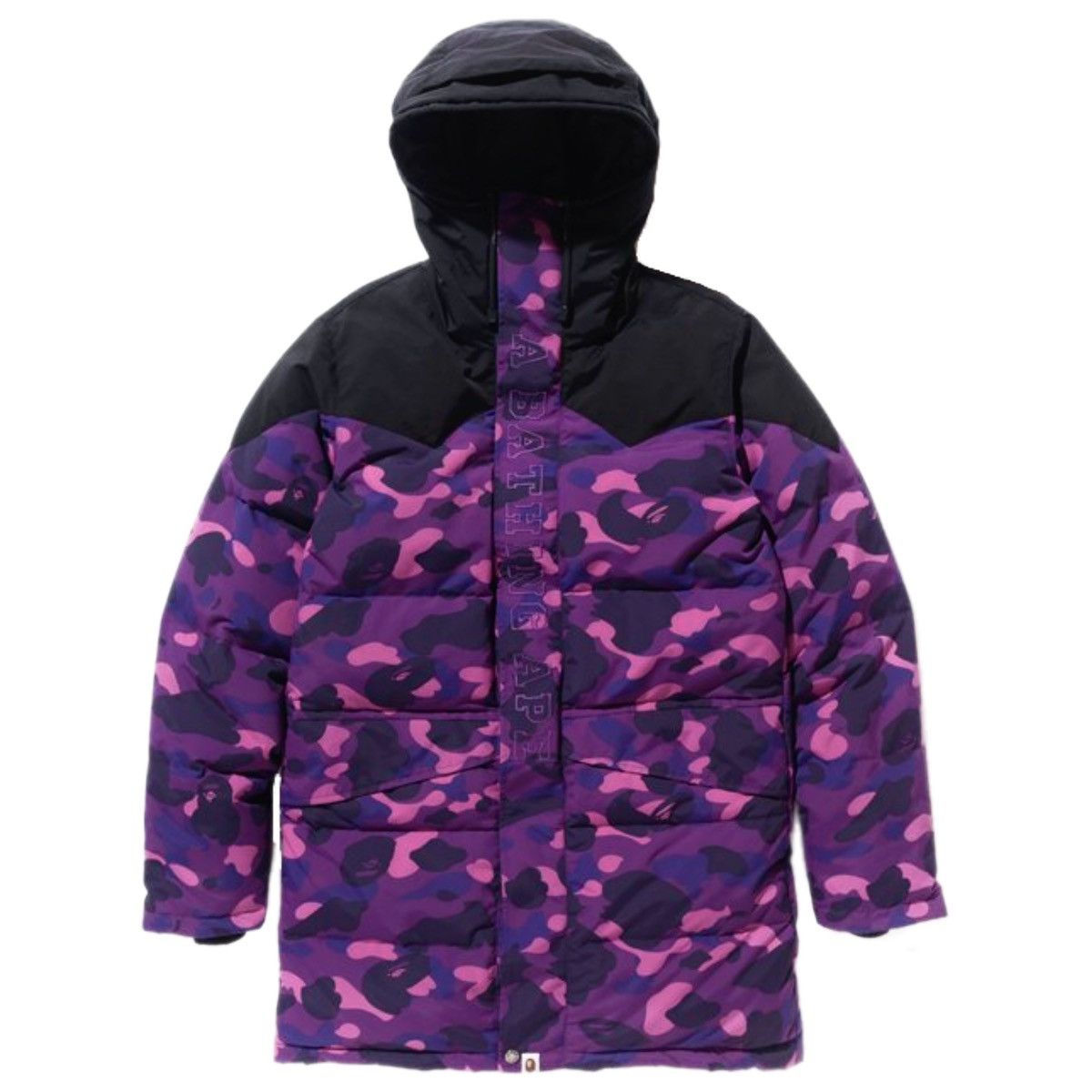 Bape Bape Color Camo Long Down Snowboard Jacket Purple 2017 Grailed