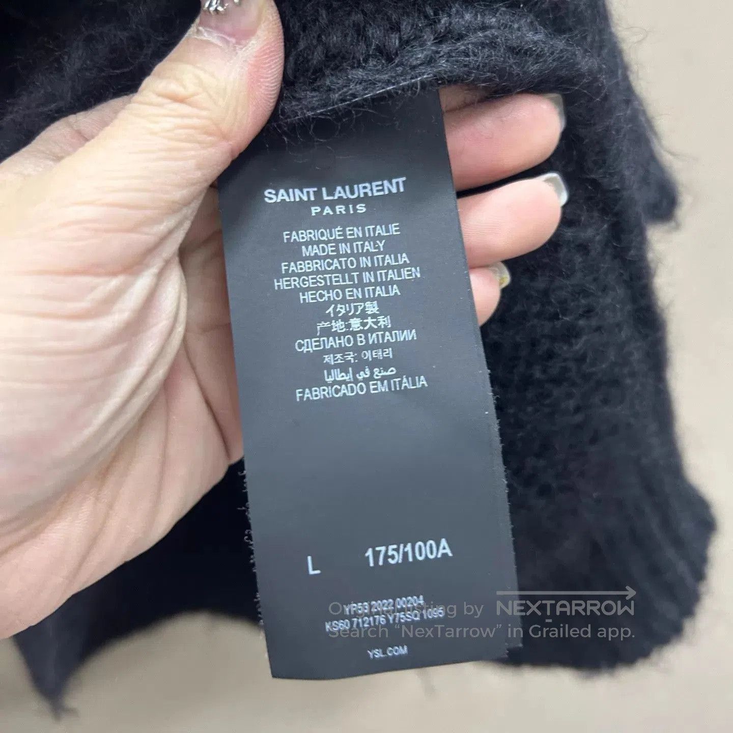 Saint Laurent Paris Black Graphic Long Sleeve Sweater Size L. Size US L / EU 52-54 / 3 - 4 Thumbnail