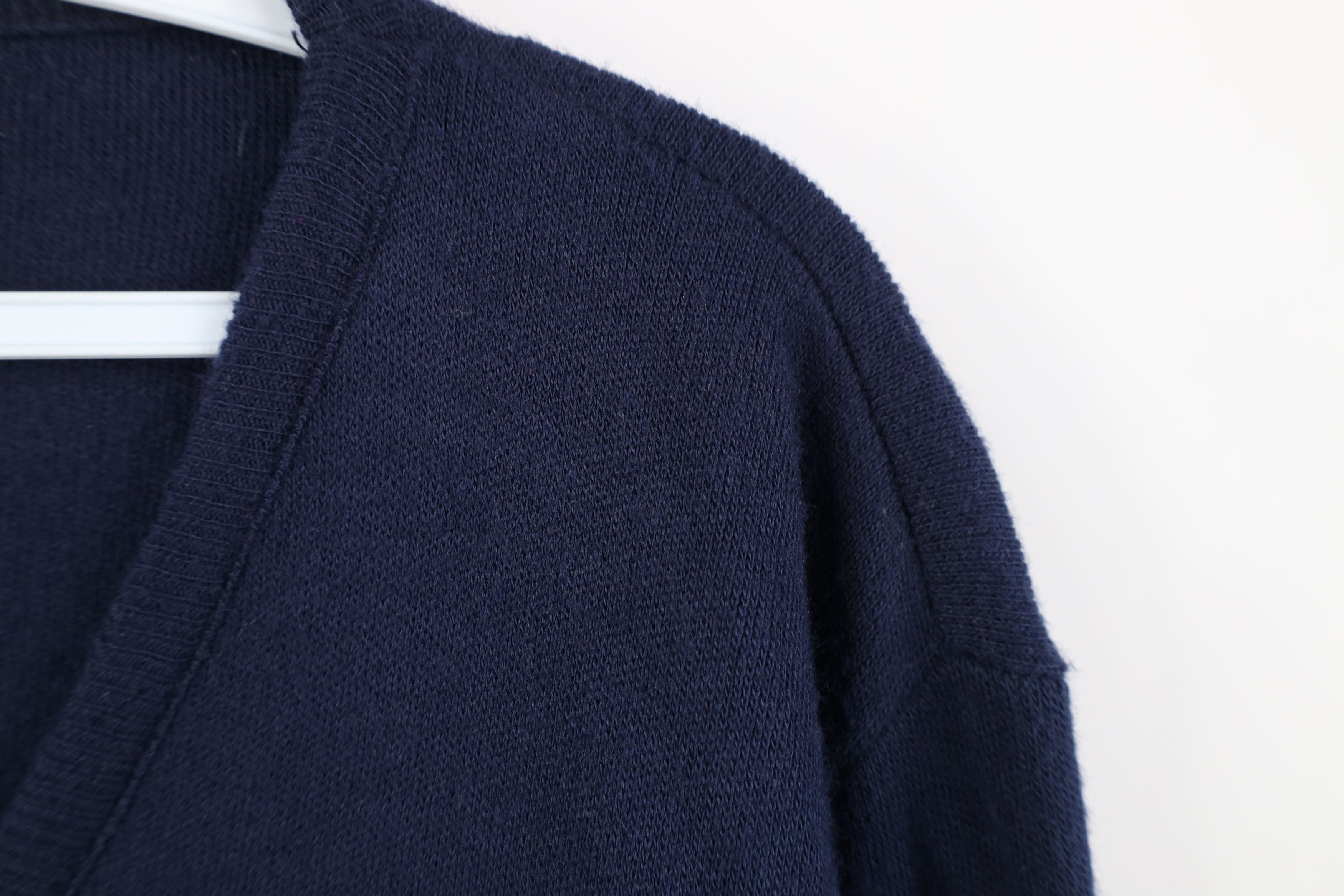 Vintage Vintage 70s Streetwear Knit V-Neck Sweater Navy Blue USA Size US L / EU 52-54 / 3 - 5 Thumbnail