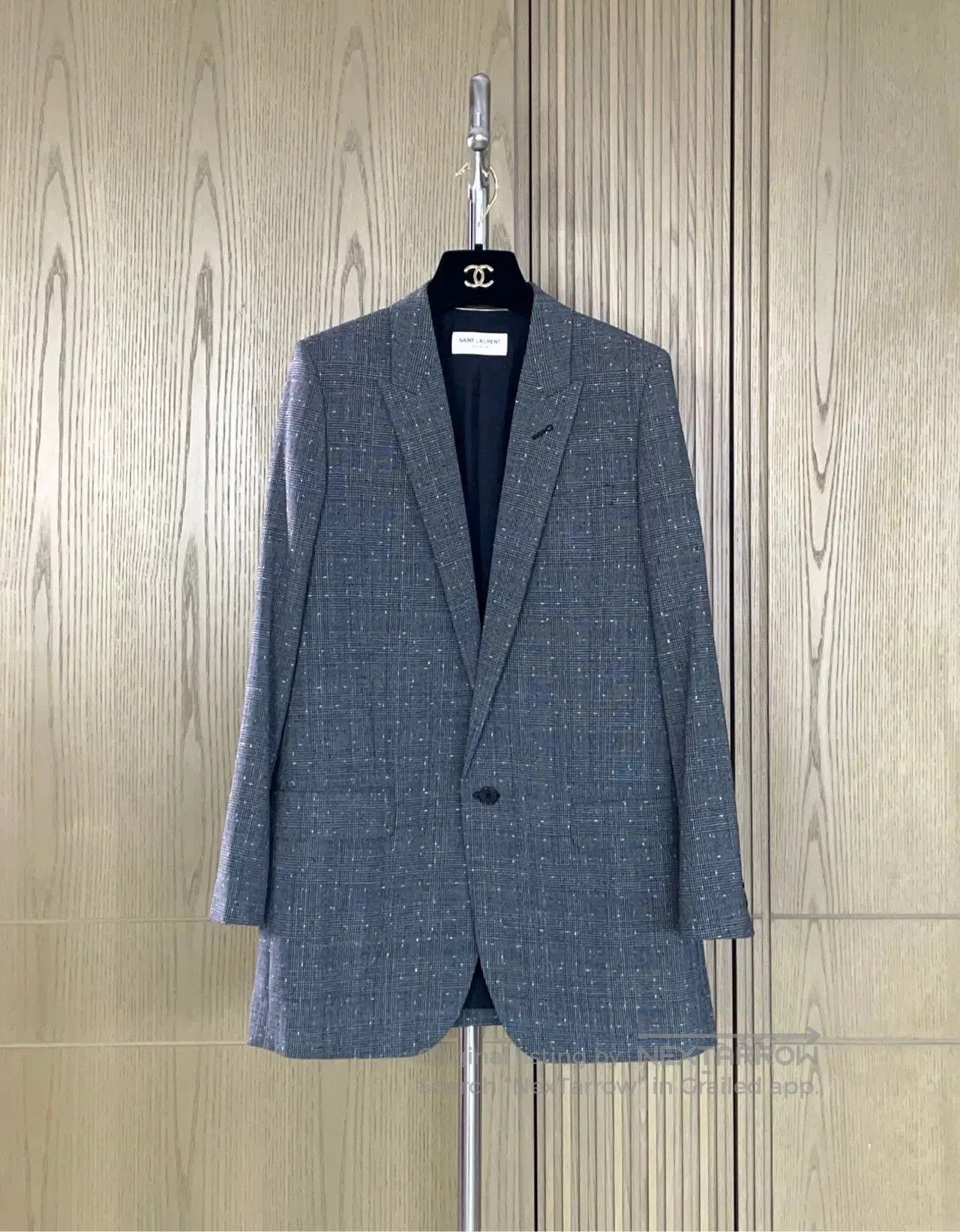 Saint Laurent Paris SAINT LAURENT Gray Check Wool Blazer. Size XXS / US 00 / IT 34 - 1 Thumbnail