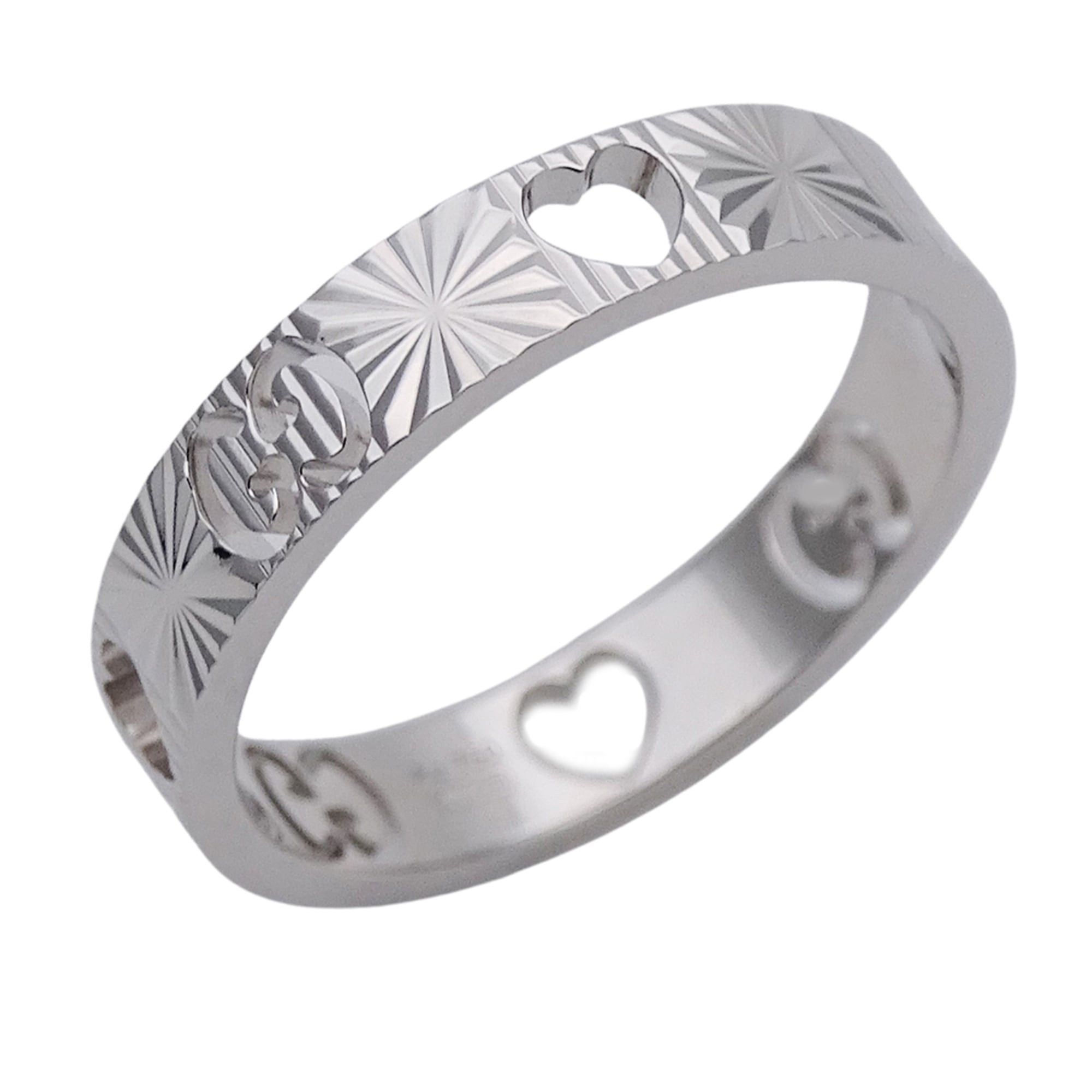 Gucci Gucci ring for women, brand name ring, 750WG Icon Heart, white gold, size #15 (approx. 1 inch), jewelry. Size ONE SIZE - 1 Thumbnail