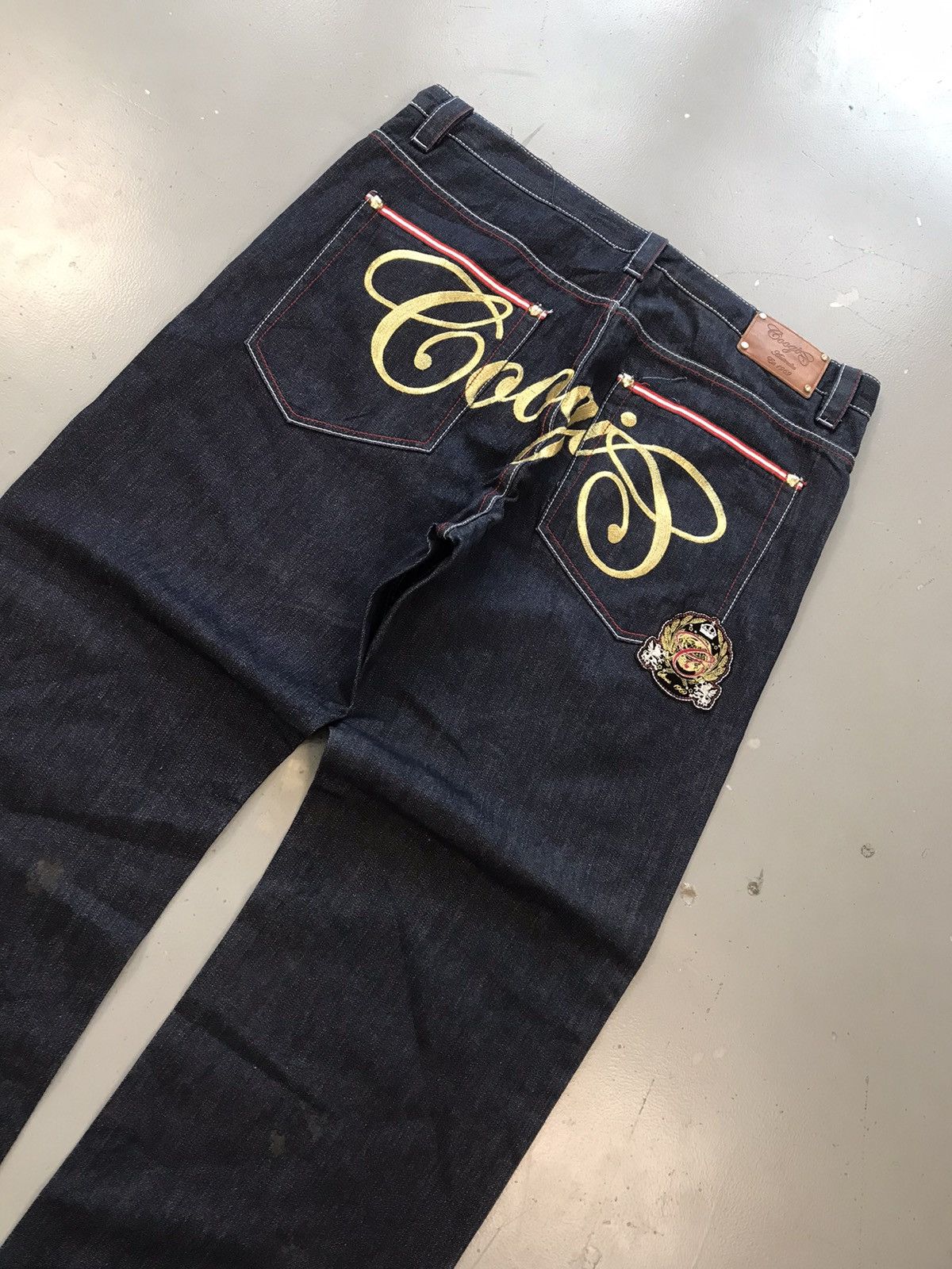 Coogi × Vintage Vintage Coogi SpellOut earth wing crown 👑 embroidered denim Size US 41 - 10 Thumbnail