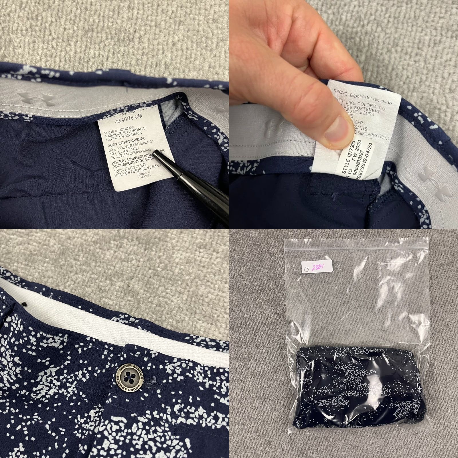 Under Armour Under Armour Mens Chino Shorts 30 / 9" Blue Geometric Printed Performance Golf Size US 30 / EU 46 - 8 Thumbnail