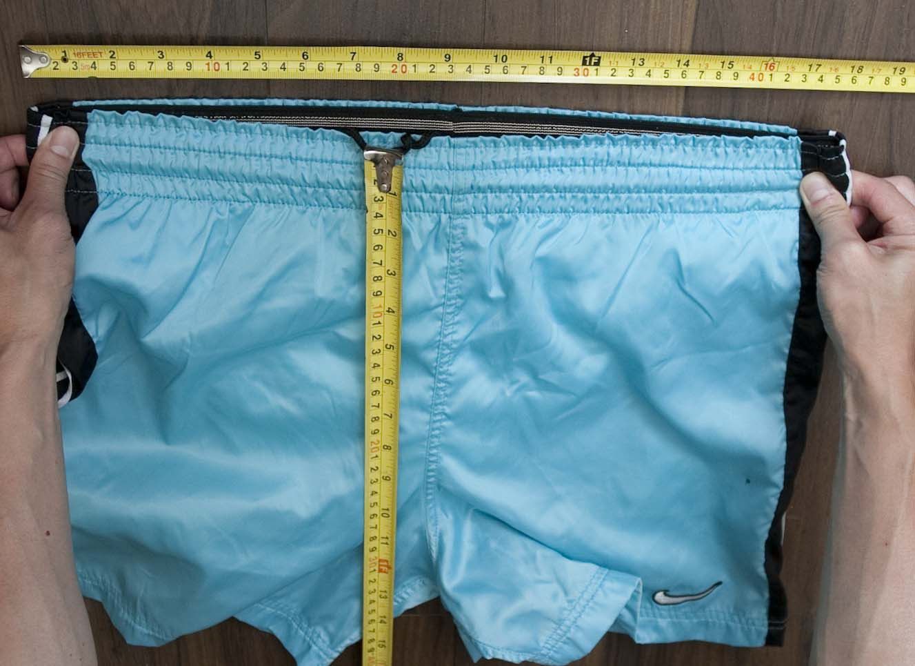 Nike × Vintage Nike Shorts Vintage Shiny Size L /35 Blue Size US 35 - 3 Thumbnail