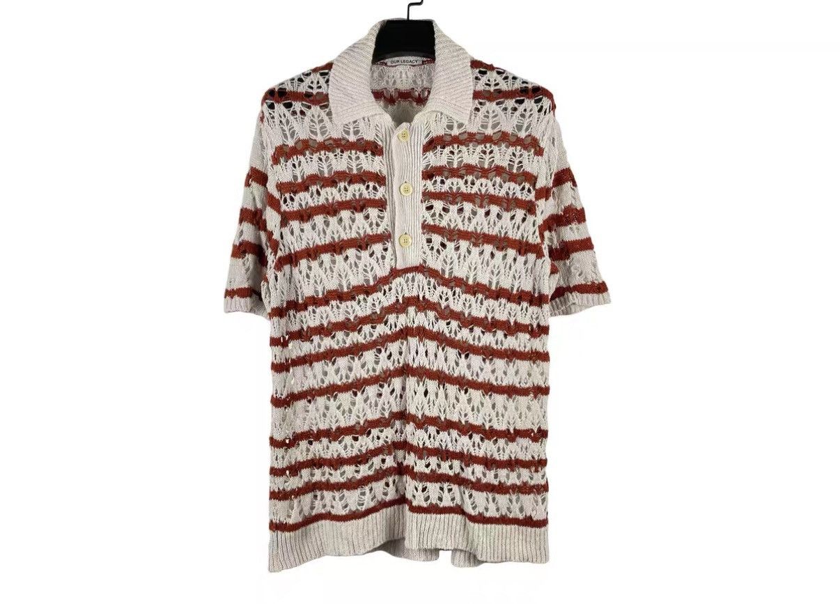 Our Legacy Our Legacy SS22 V-Neck Cutout Polo Shirt J31 Size US S / EU 44-46 / 1 - 1 Thumbnail