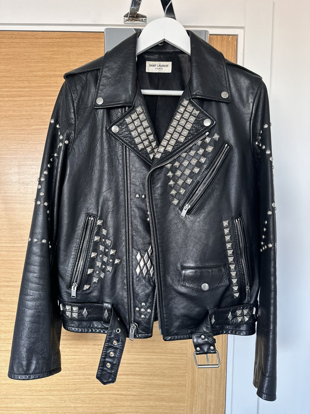 Saint Laurent Paris Studded leather jacket Size US M / EU 48-50 / 2 - 1 Thumbnail